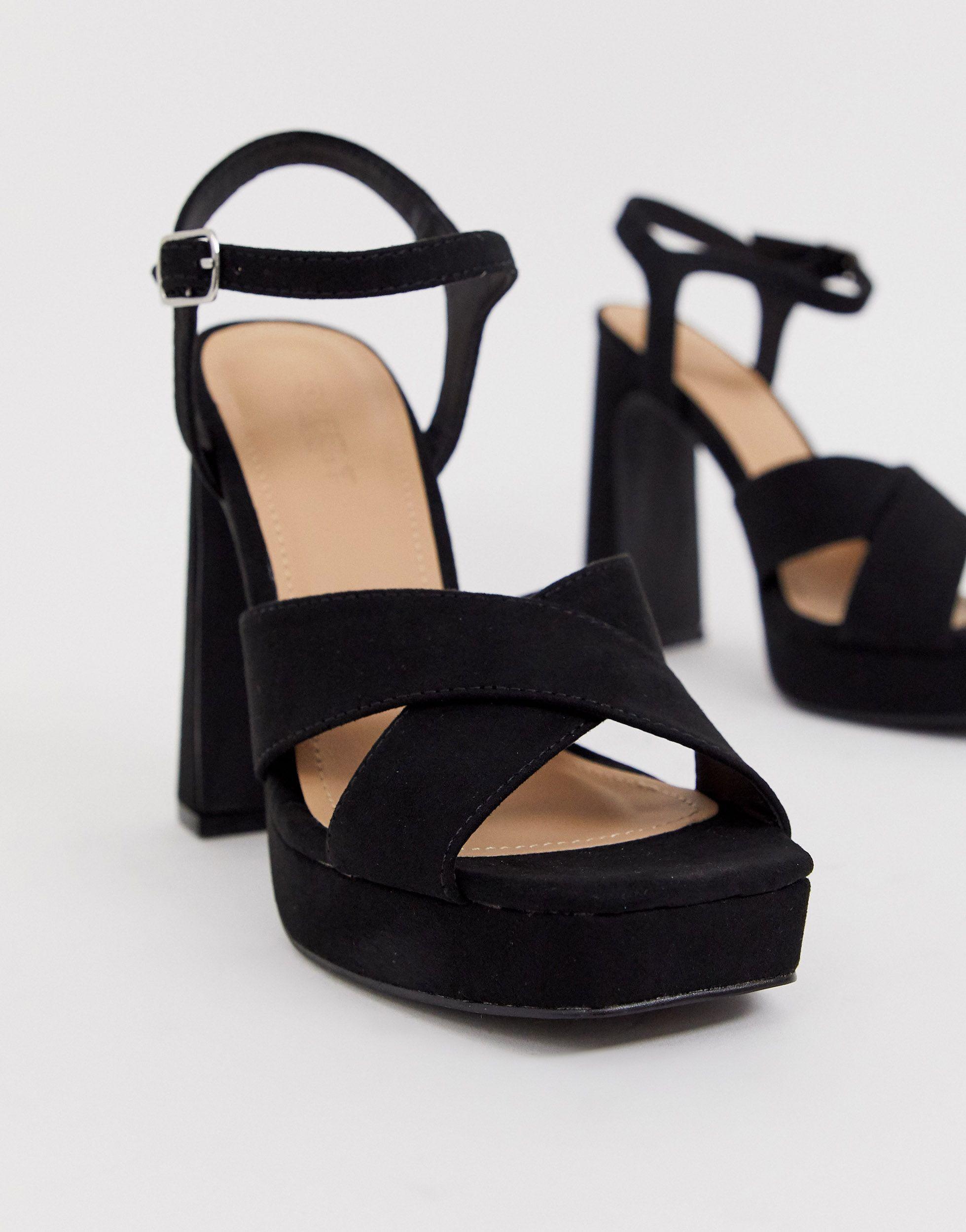 truffle collection platform heeled sandals