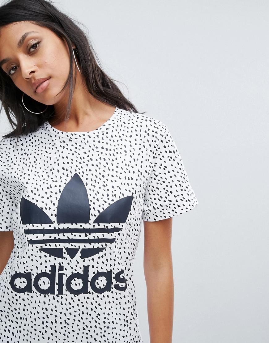 adidas Originals Cotton Originals Trefoil Tee In Animal Print - Lyst