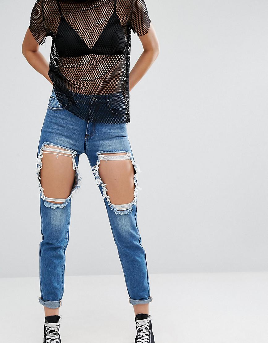 thigh ripped skinny jeans