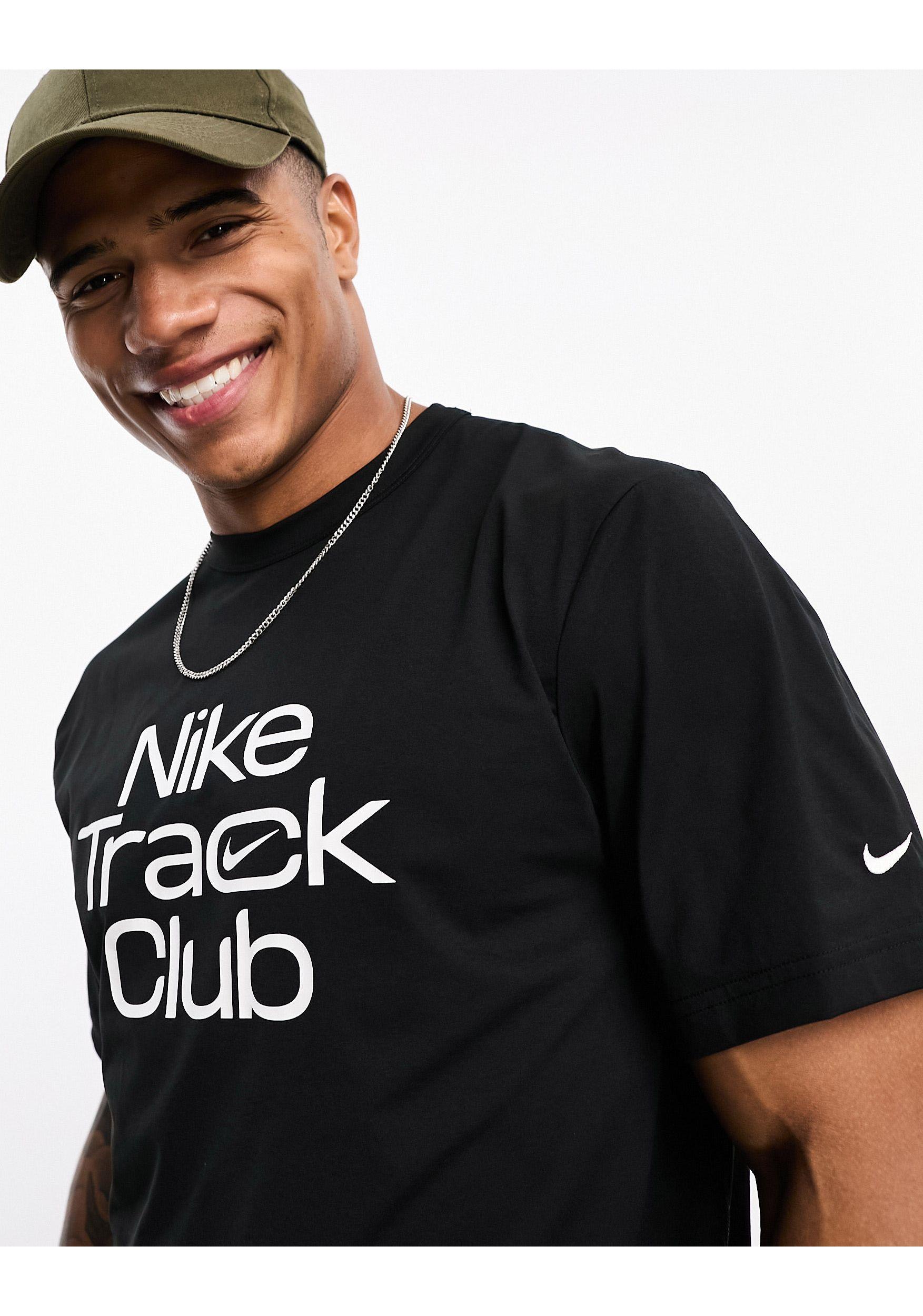 episode uafhængigt kindben Nike Dri-fit Track Club T-shirt in Black for Men | Lyst
