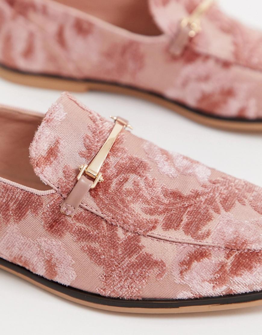 ASOS Loafer In Pink Velvet With Snaffle for Men Lyst