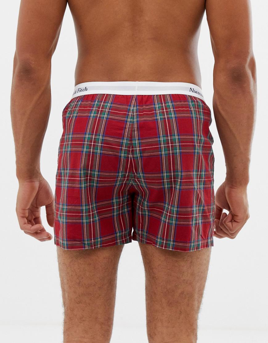 Abercrombie & Fitch 3 Pack Stripe/all Over Logo/check Boxers In  Navy/green/red for Men | Lyst