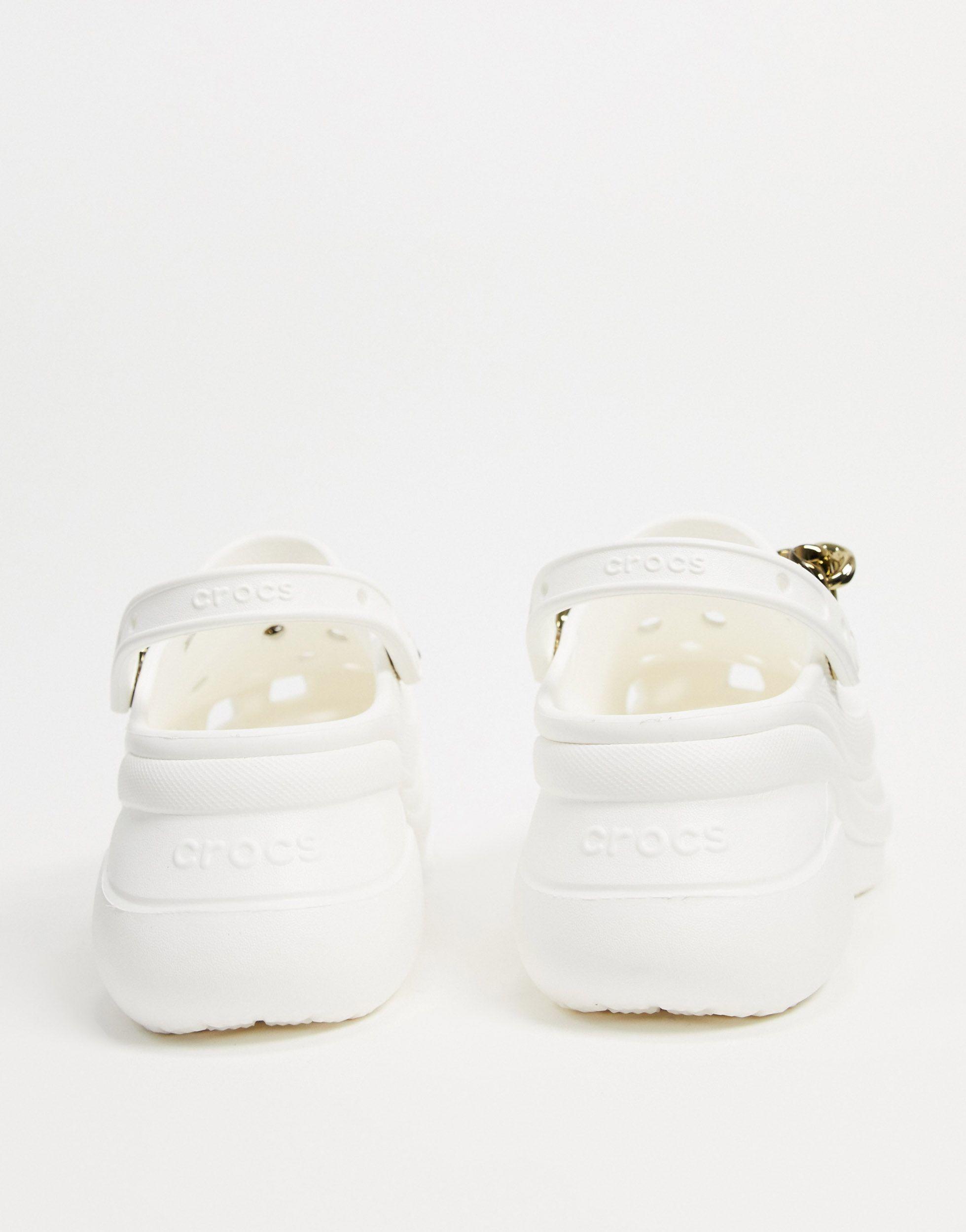 platform crocs with chain