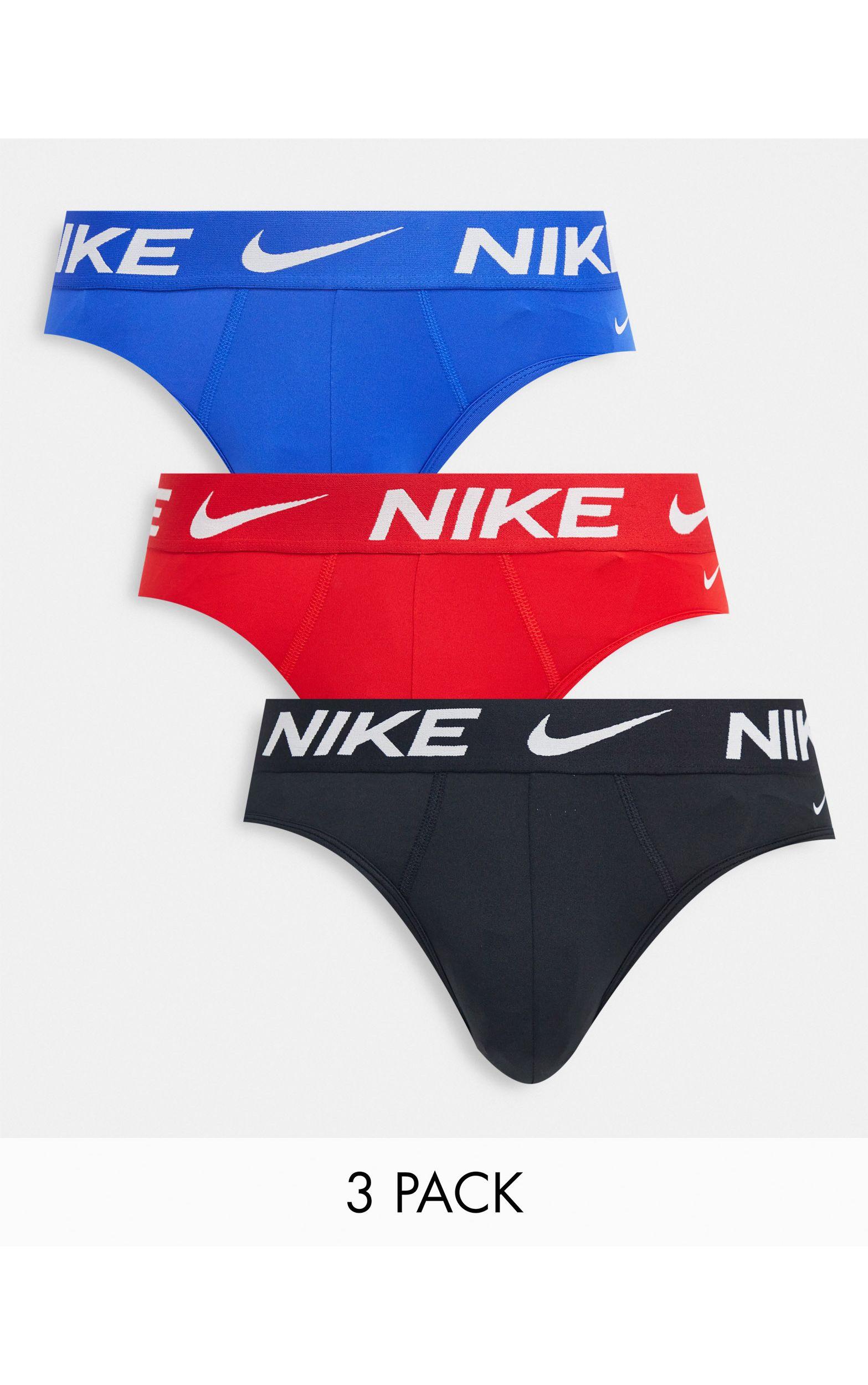 Nike 3-pack Microfibre Briefs in Red for Men | Lyst UK