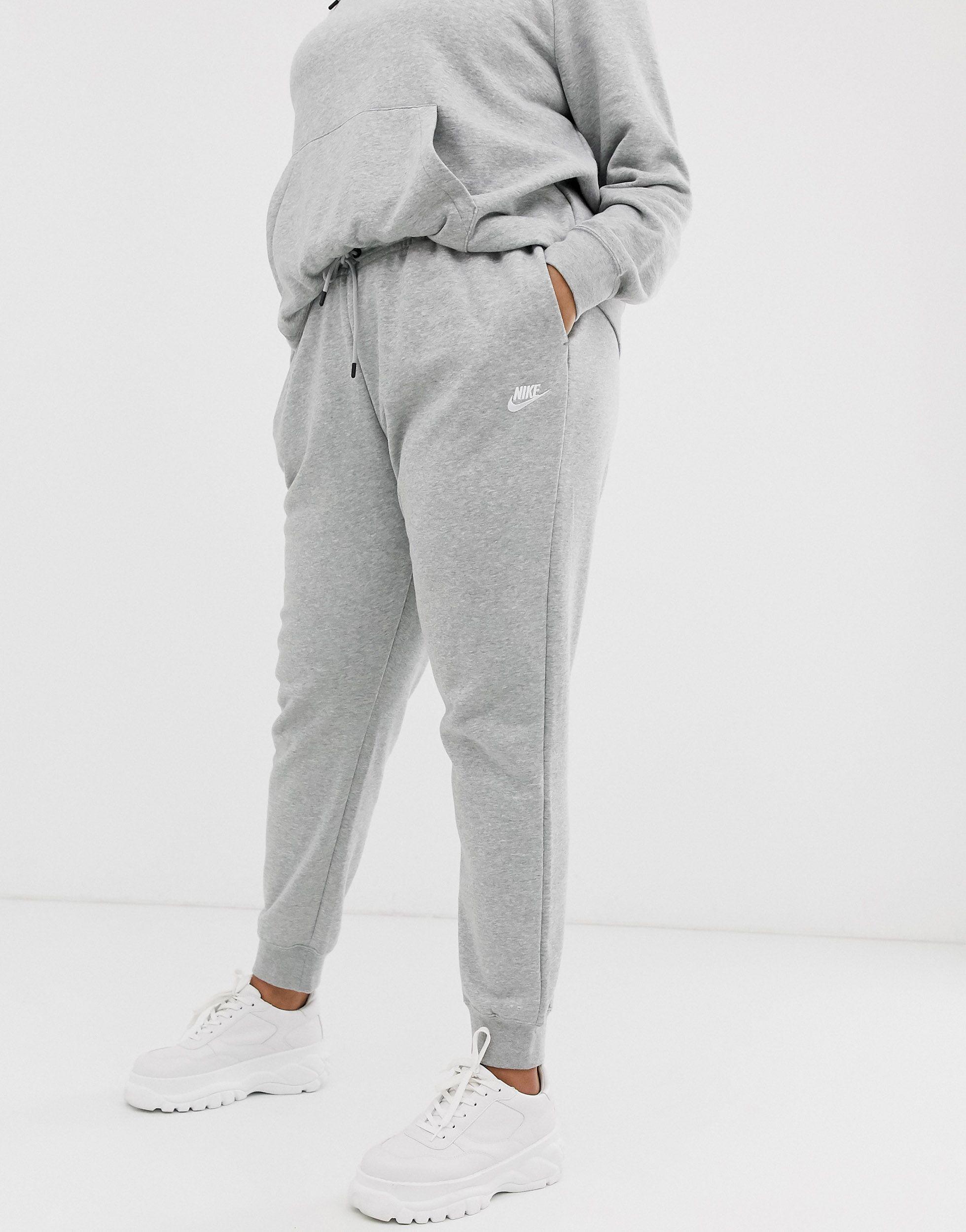 Nike Cotton Plus Essentials Sweatpants in Gray - Lyst