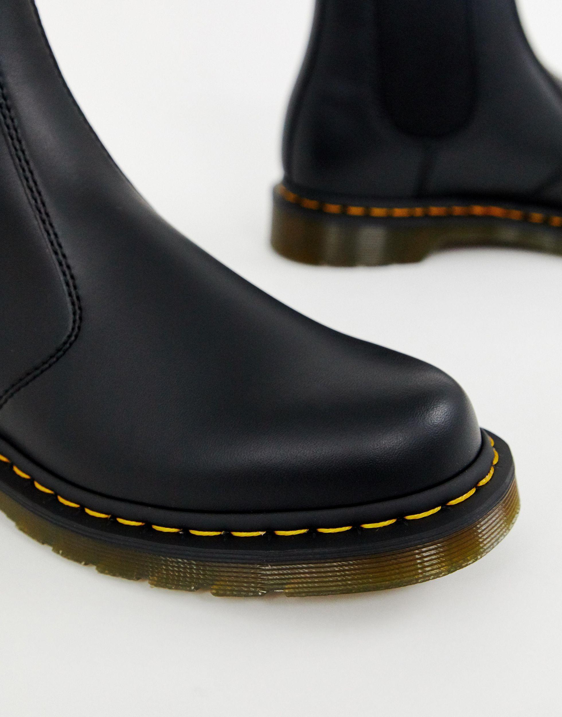 dr martens vegan 2976 chelsea boots in black smooth