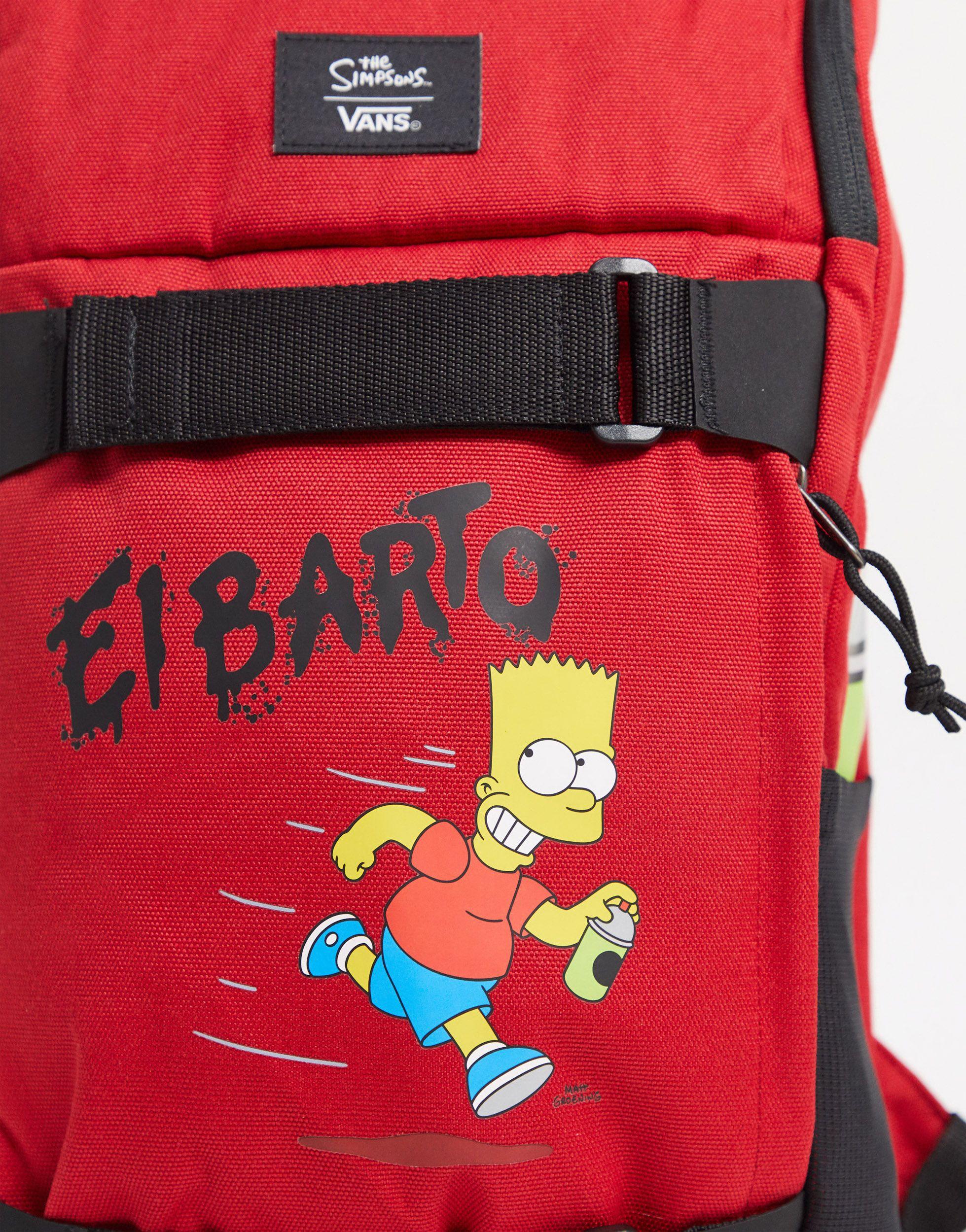 Vans X The Simpsons El Barto Obstacle Skate Backpack in Red for Men | Lyst