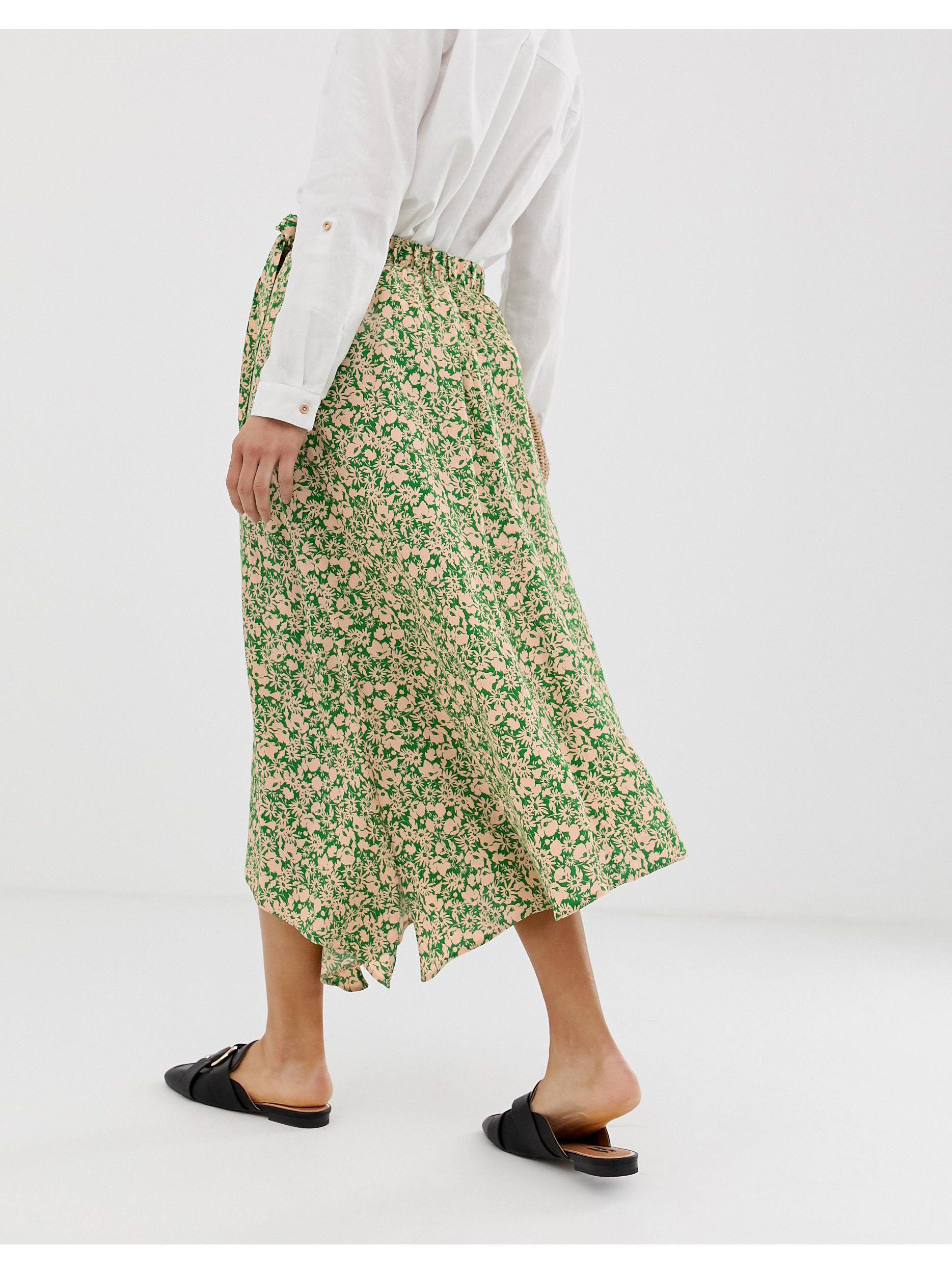 green floral skirt set
