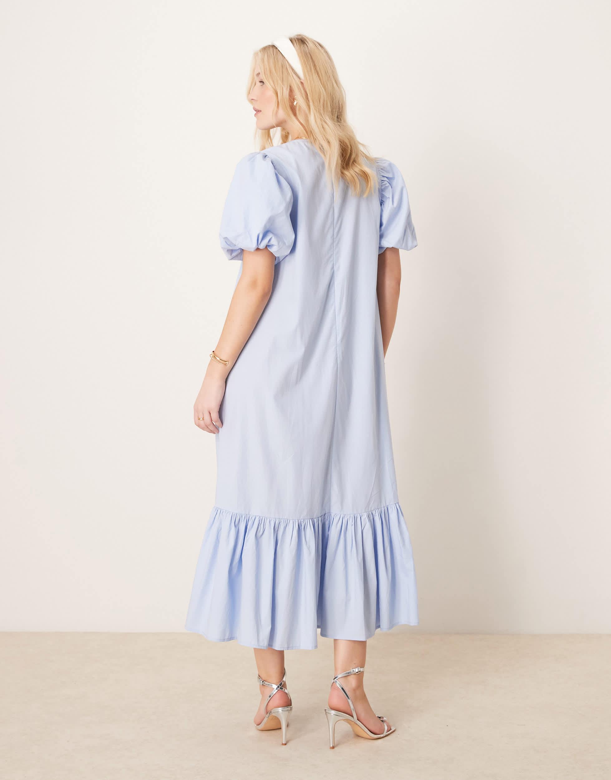 Sister Jane Oversized Bow Midi Dress in Blue | Lyst