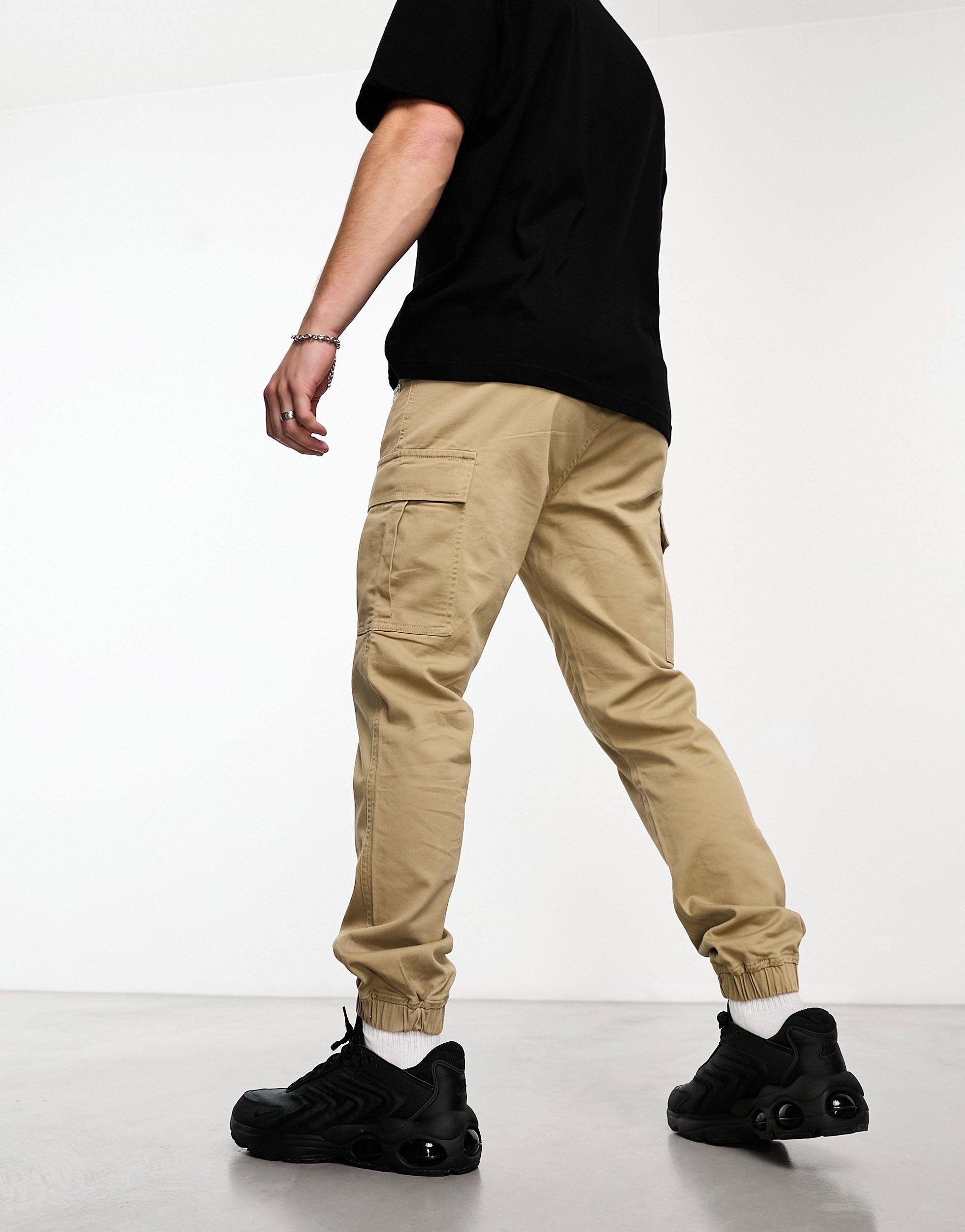 Le Breve Cuffed Cargo Trousers in Natural for Men | Lyst