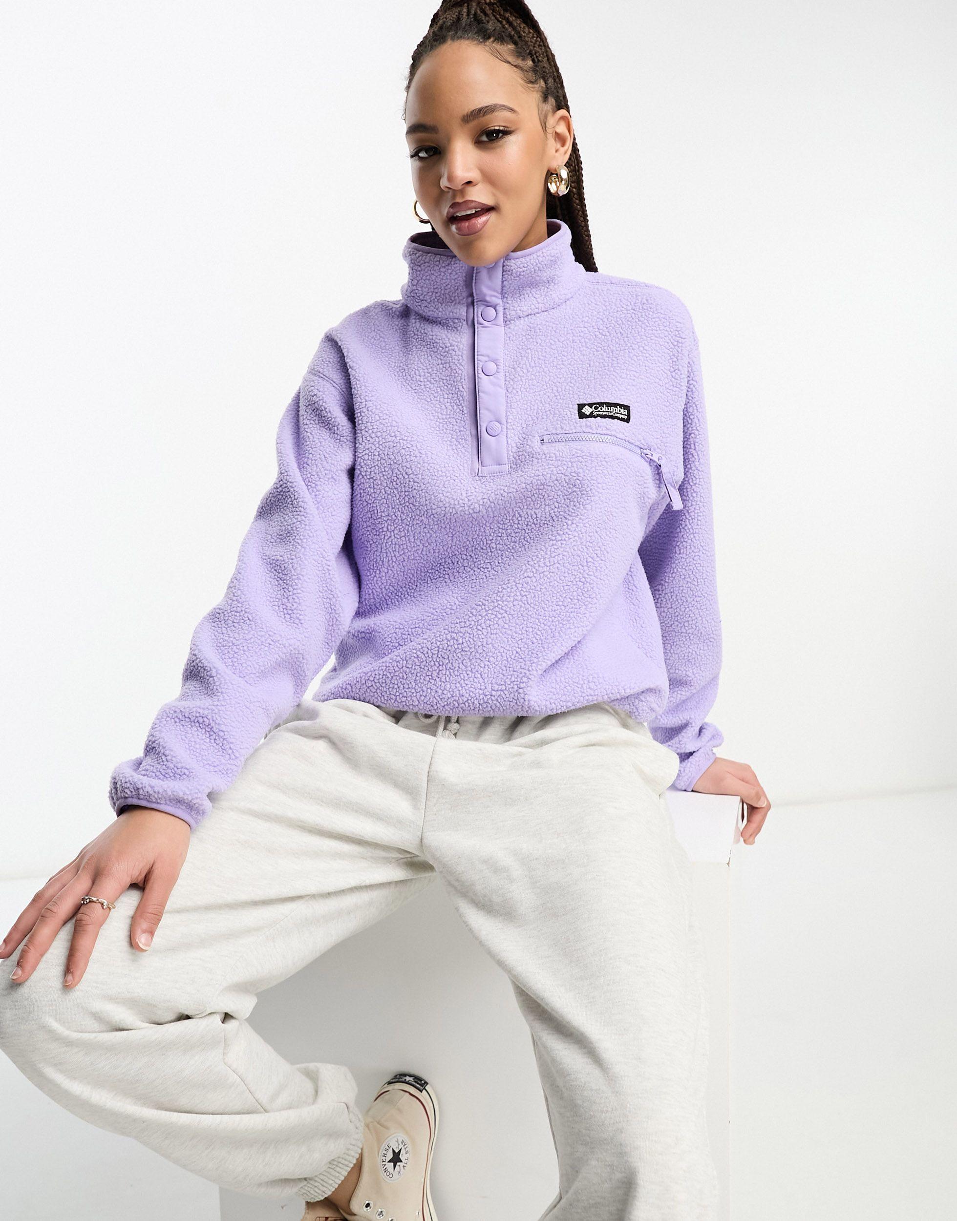 Columbia Helvetia Cropped 1/2 Popper Fleece in Purple | Lyst