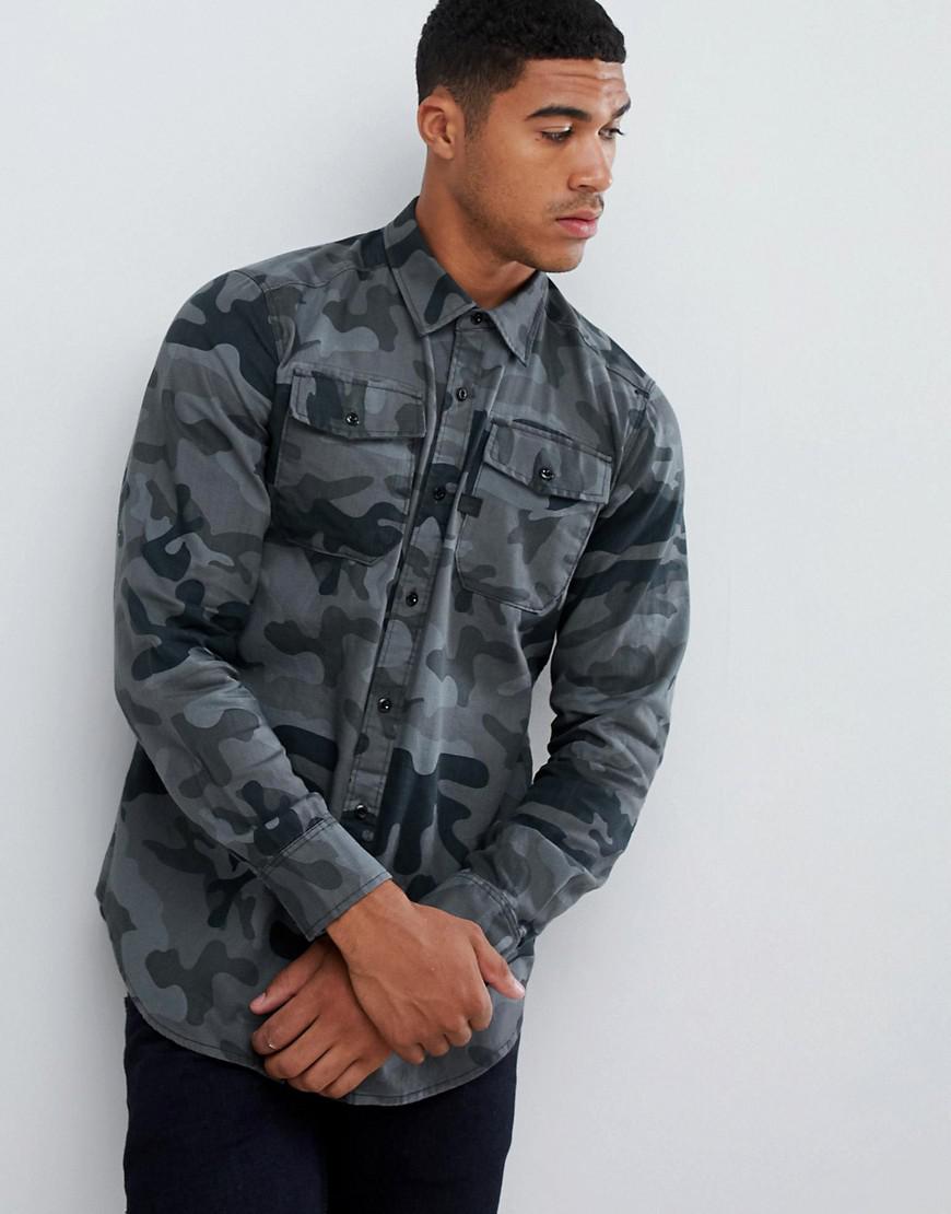 camo denim shirt mens