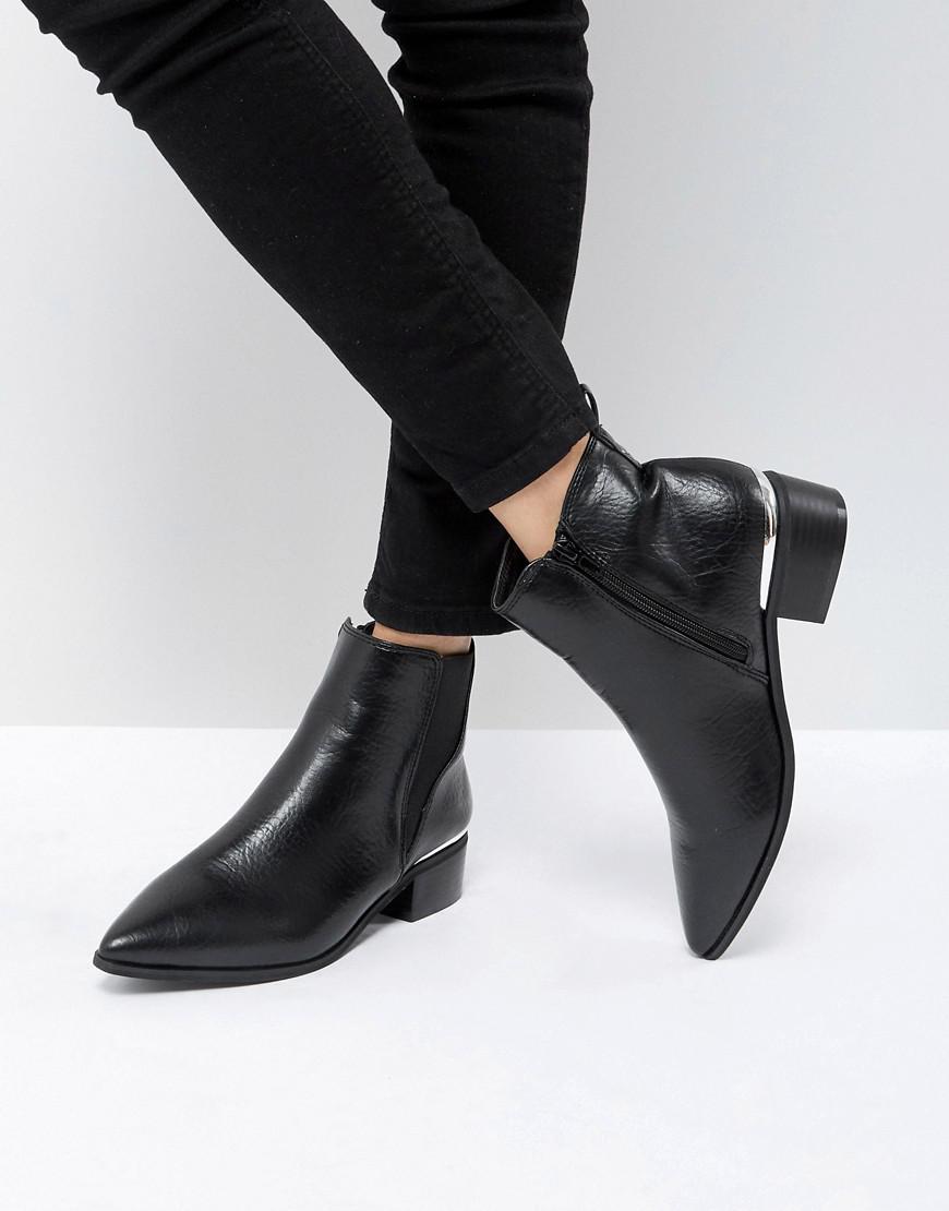 london rebel metal insert heel low heel chelsea boot