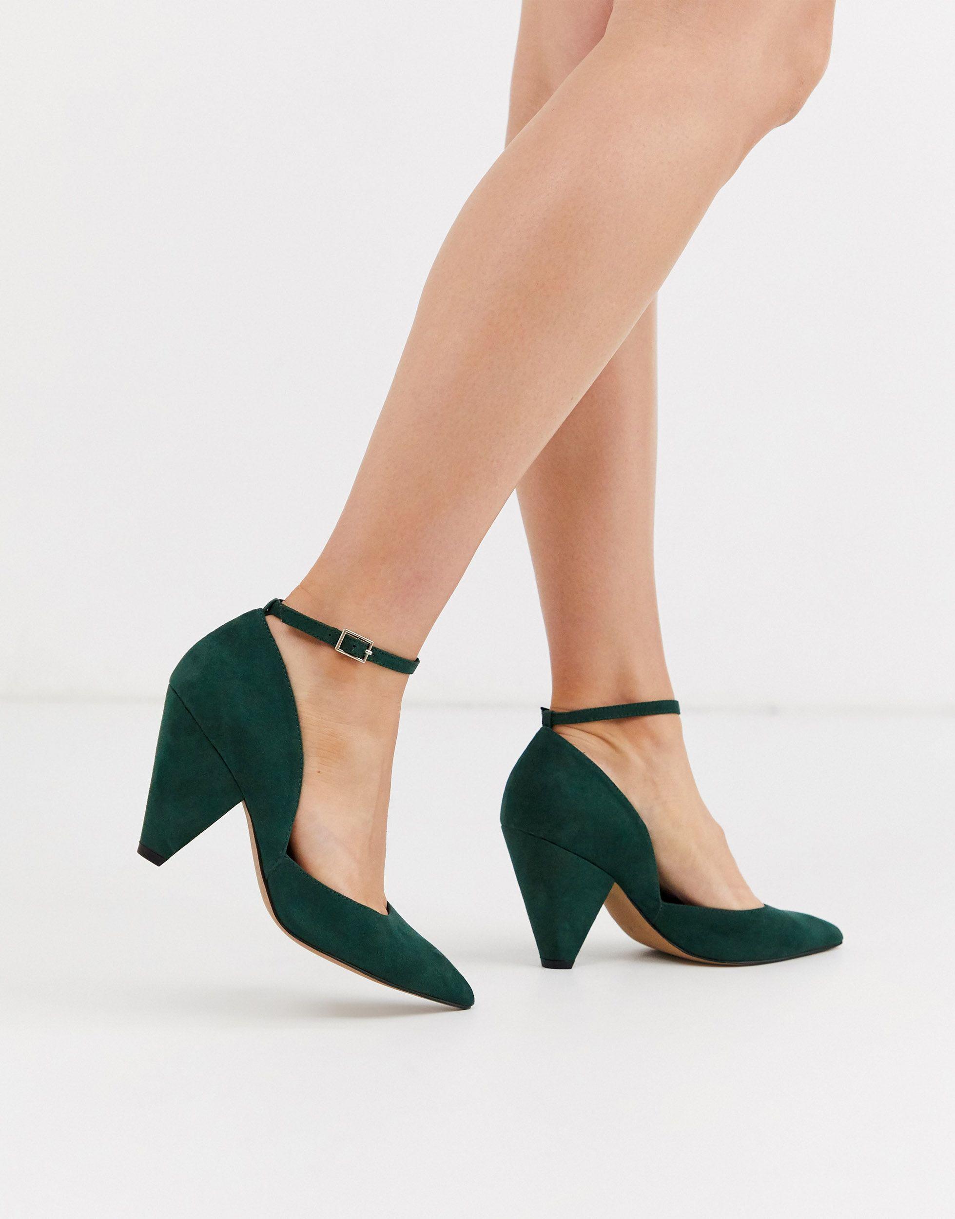 Speak Out - Scarpe a punta verde bosco con tacco medio di ASOS in Verde |  Lyst