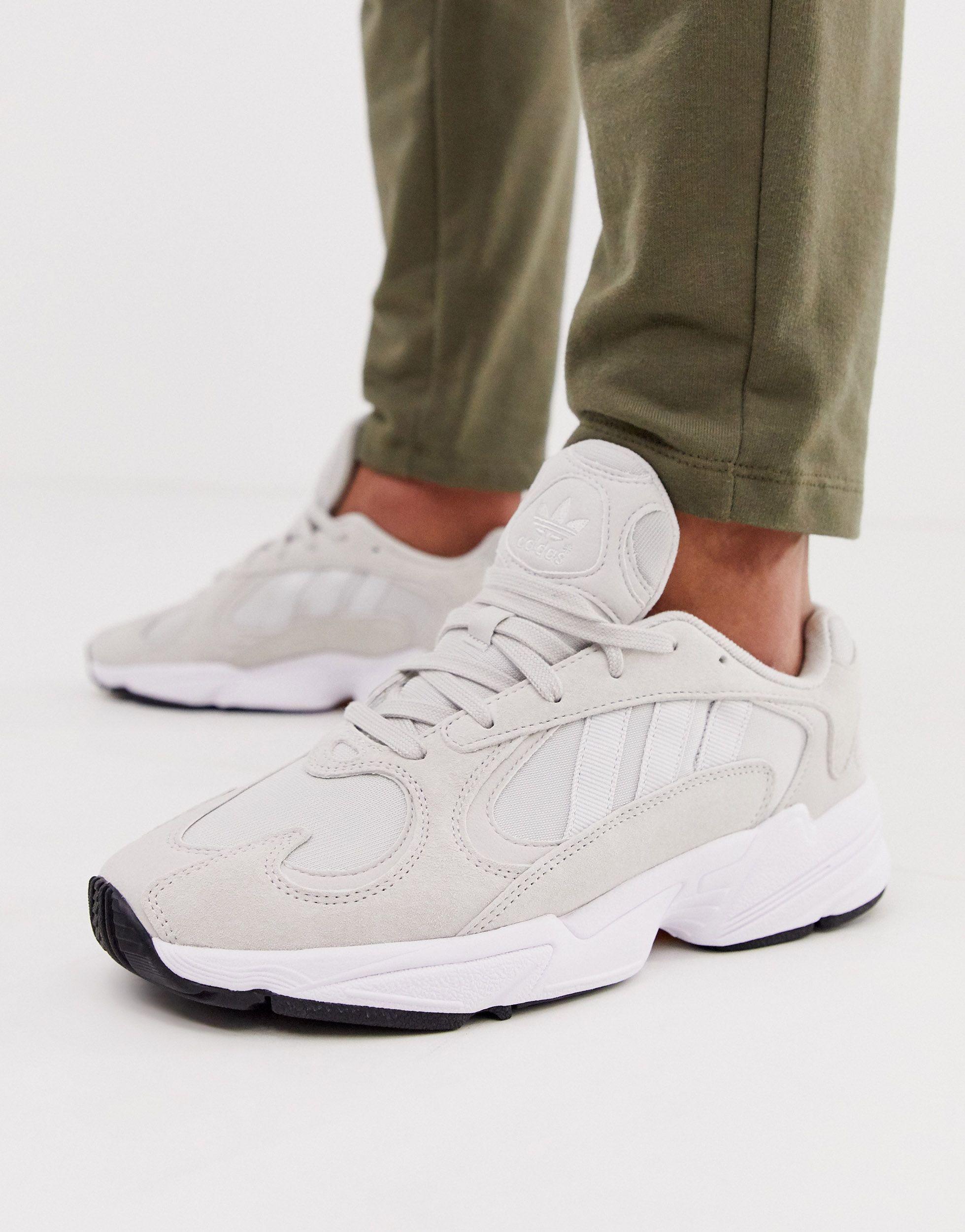 adidas originals all white leather yung 1 trainers