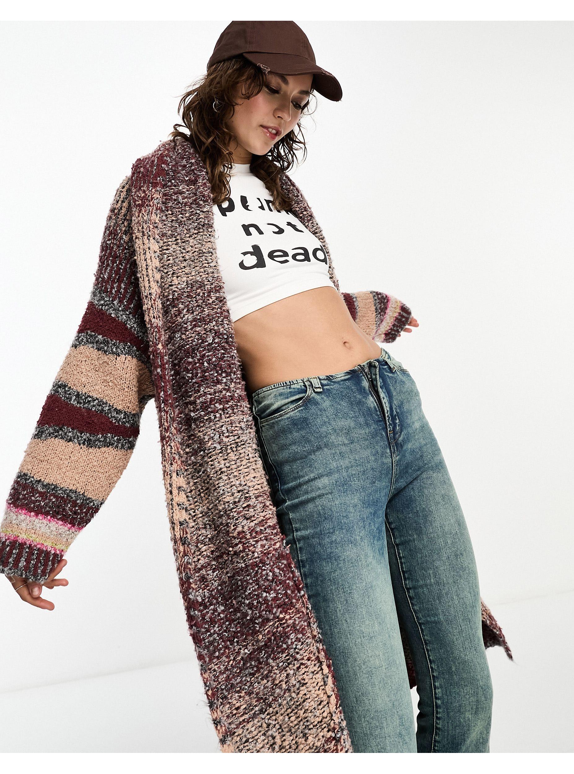 Free people top striped cardigan