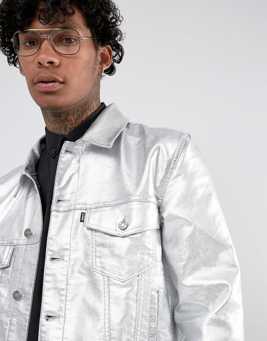 Jaded London Denim Jacket With Metallic Silver Coating in Gray for Men |  Lyst