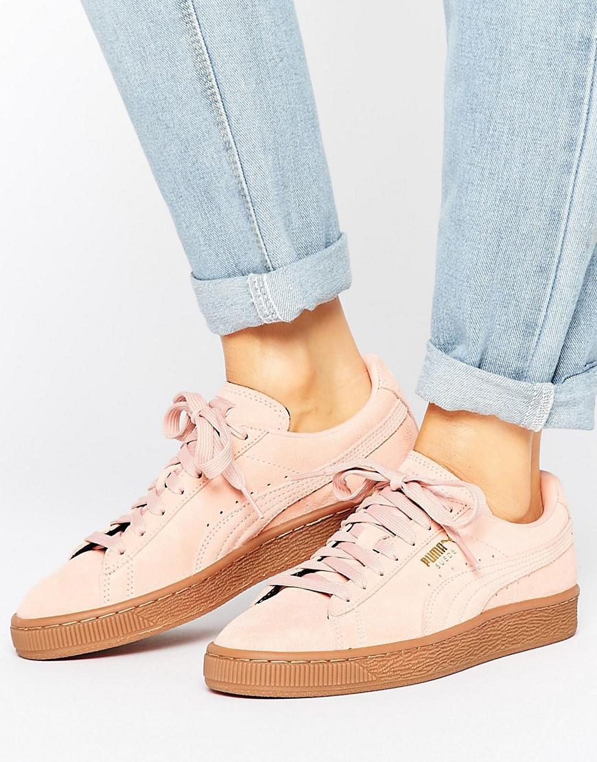 PUMA Pink Suede Classic Sneakers With 