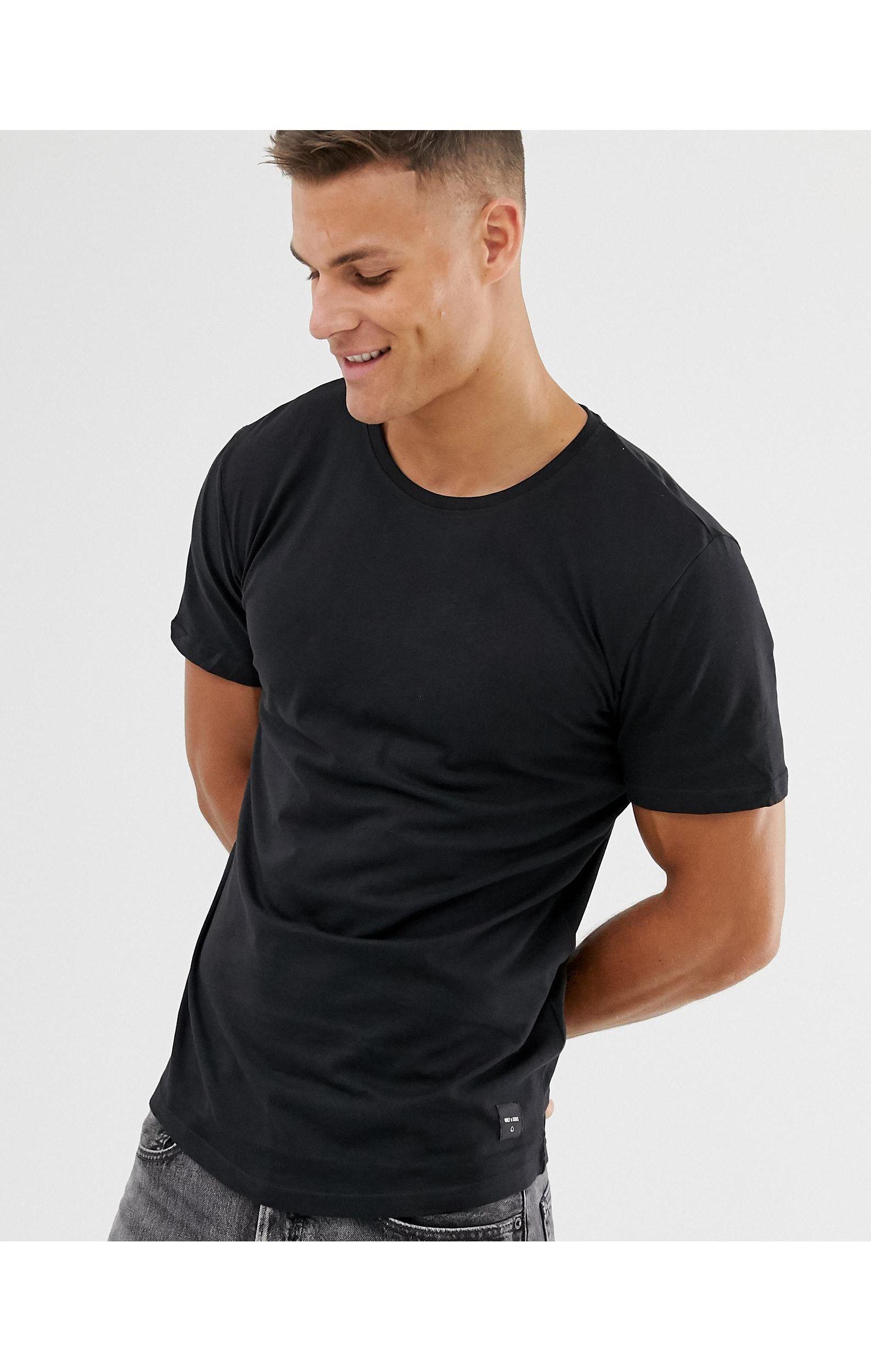 Sons Denim Longline Curved Hem T-shirt 