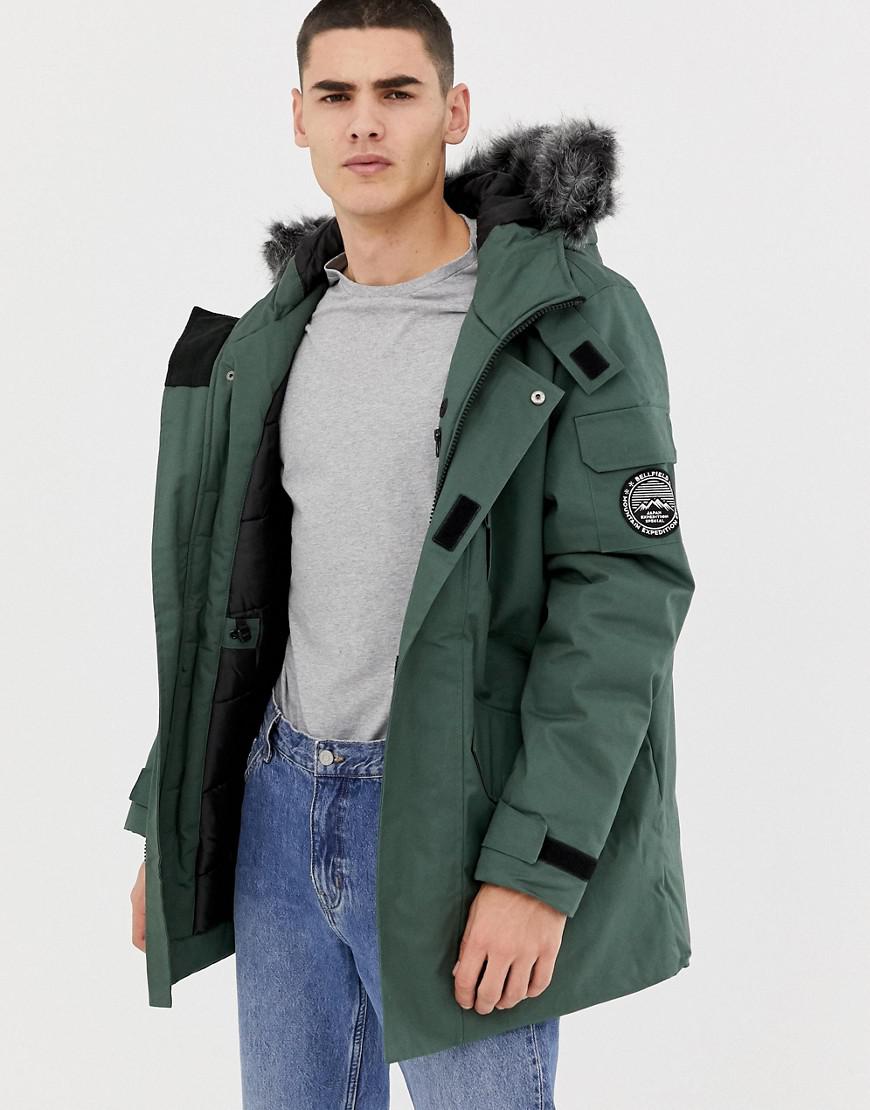 bellfield parka with faux fur hood
