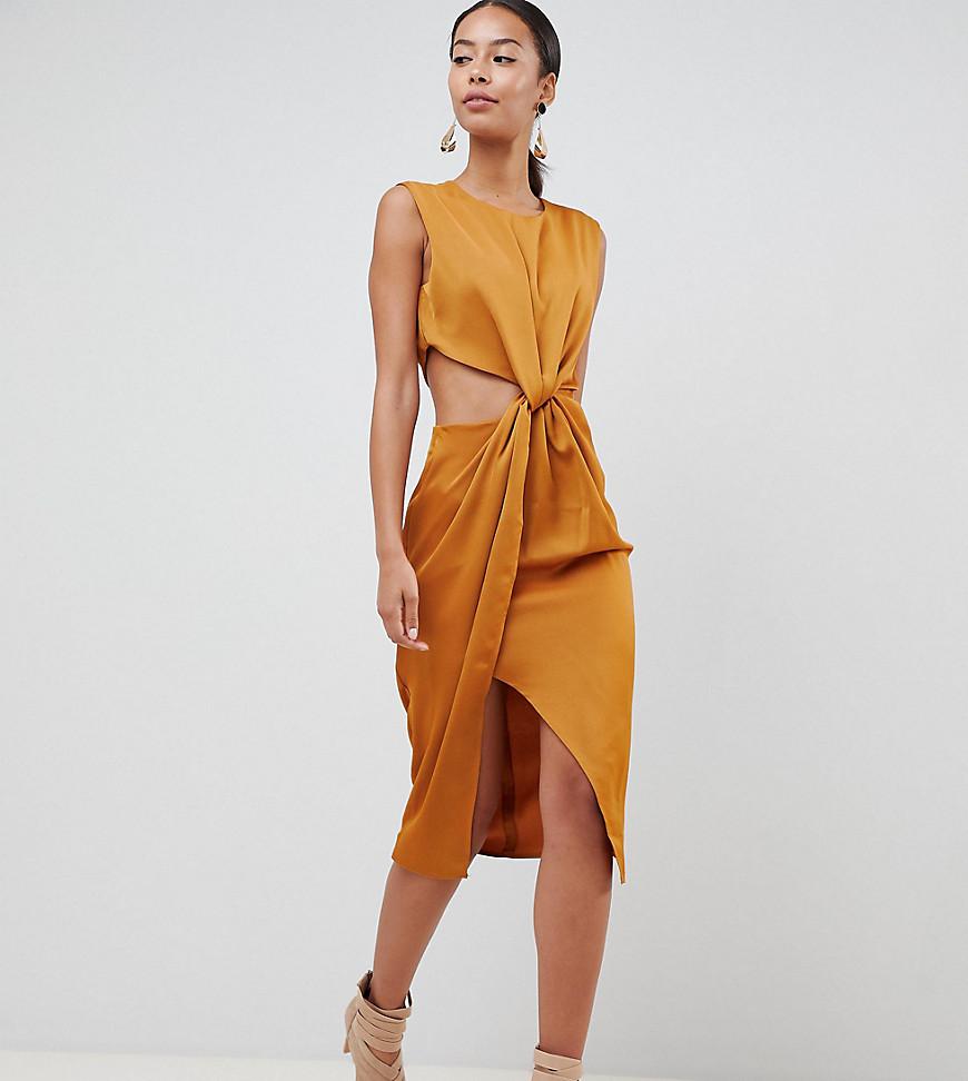Dcoupe En Satin Devant Fourreau Coloris Torsad Metallic Sexy Avec Robe Asos Et exdCWroB
