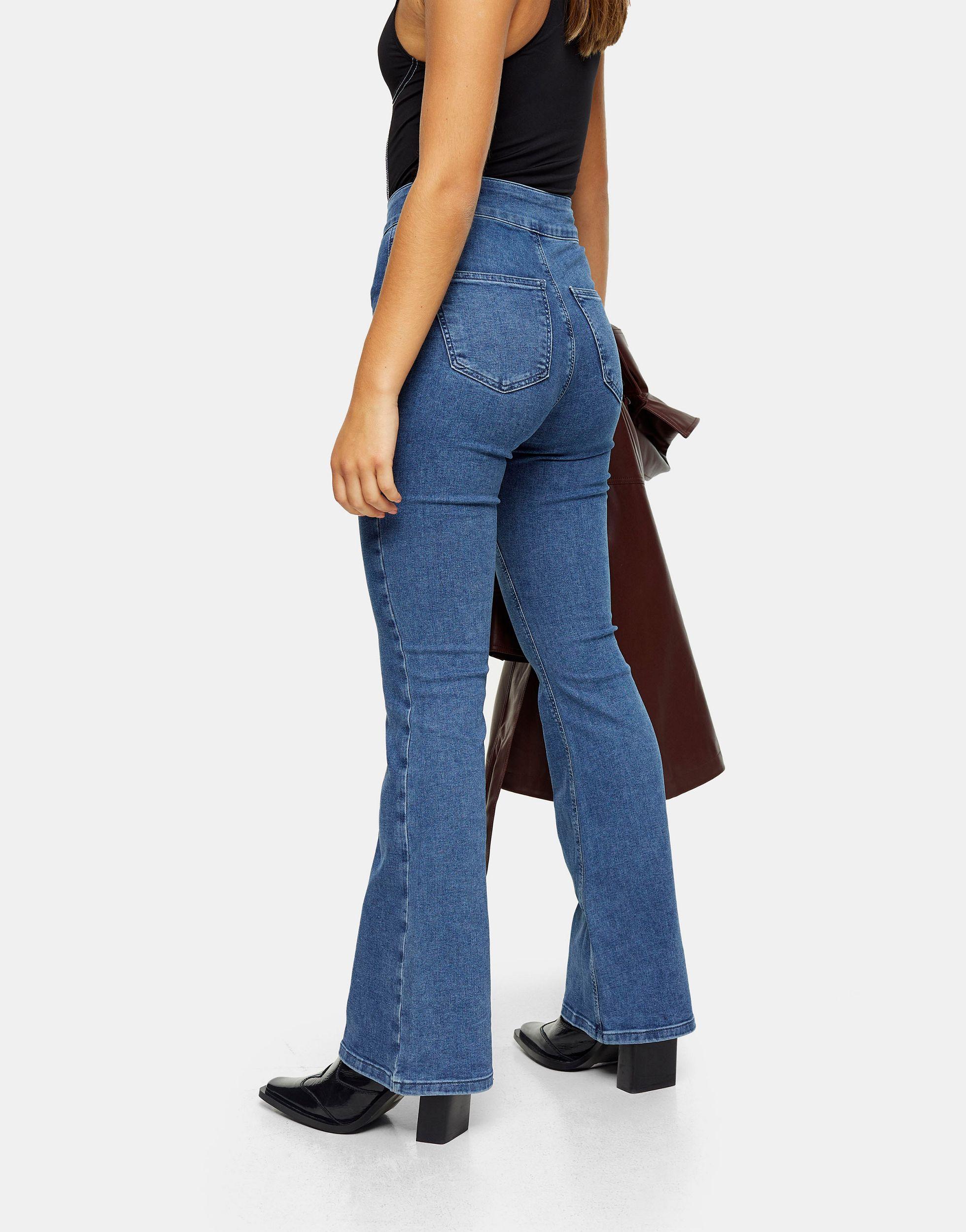 Topshop Unique Denim Mid Flared Joni 