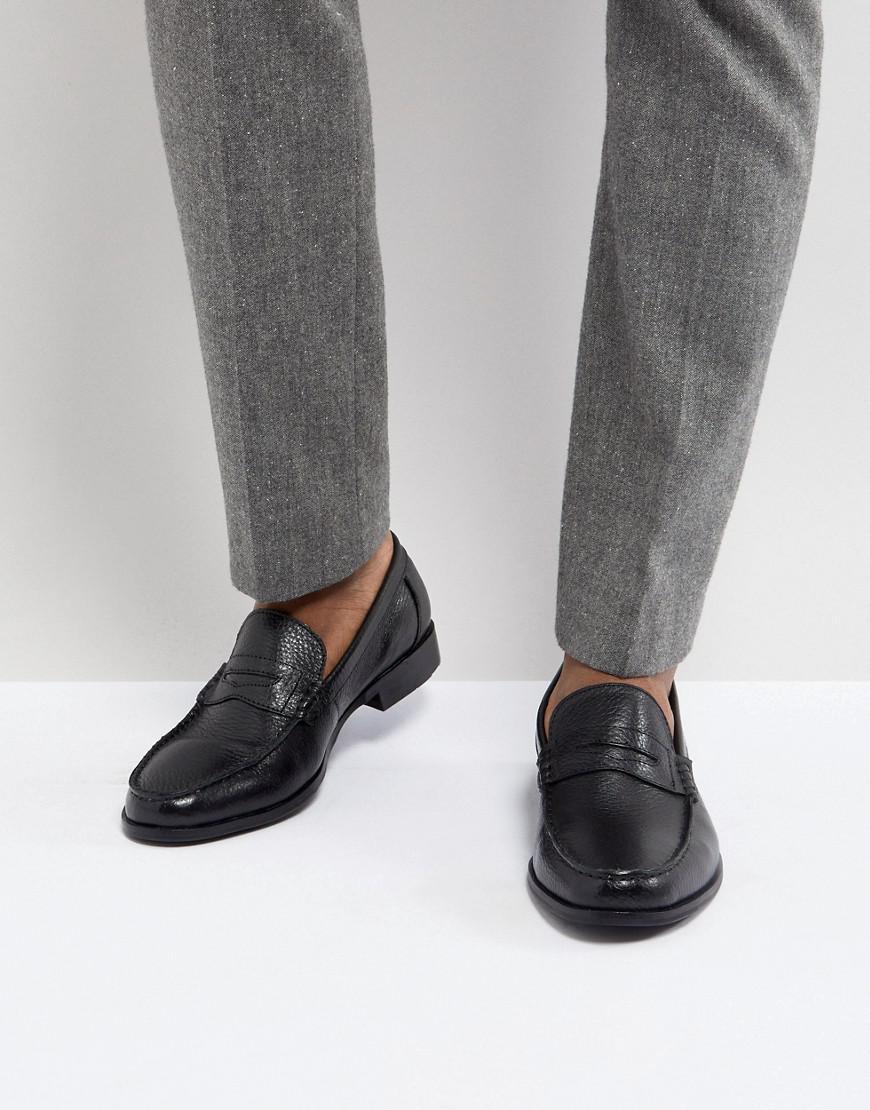 Ben Sherman Penny Loafers In Pebble Black Leather for Men | Lyst Canada