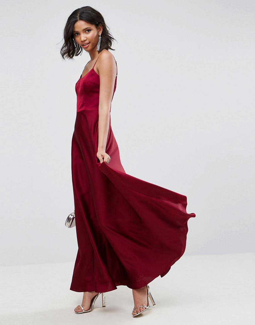 red square neck maxi dress