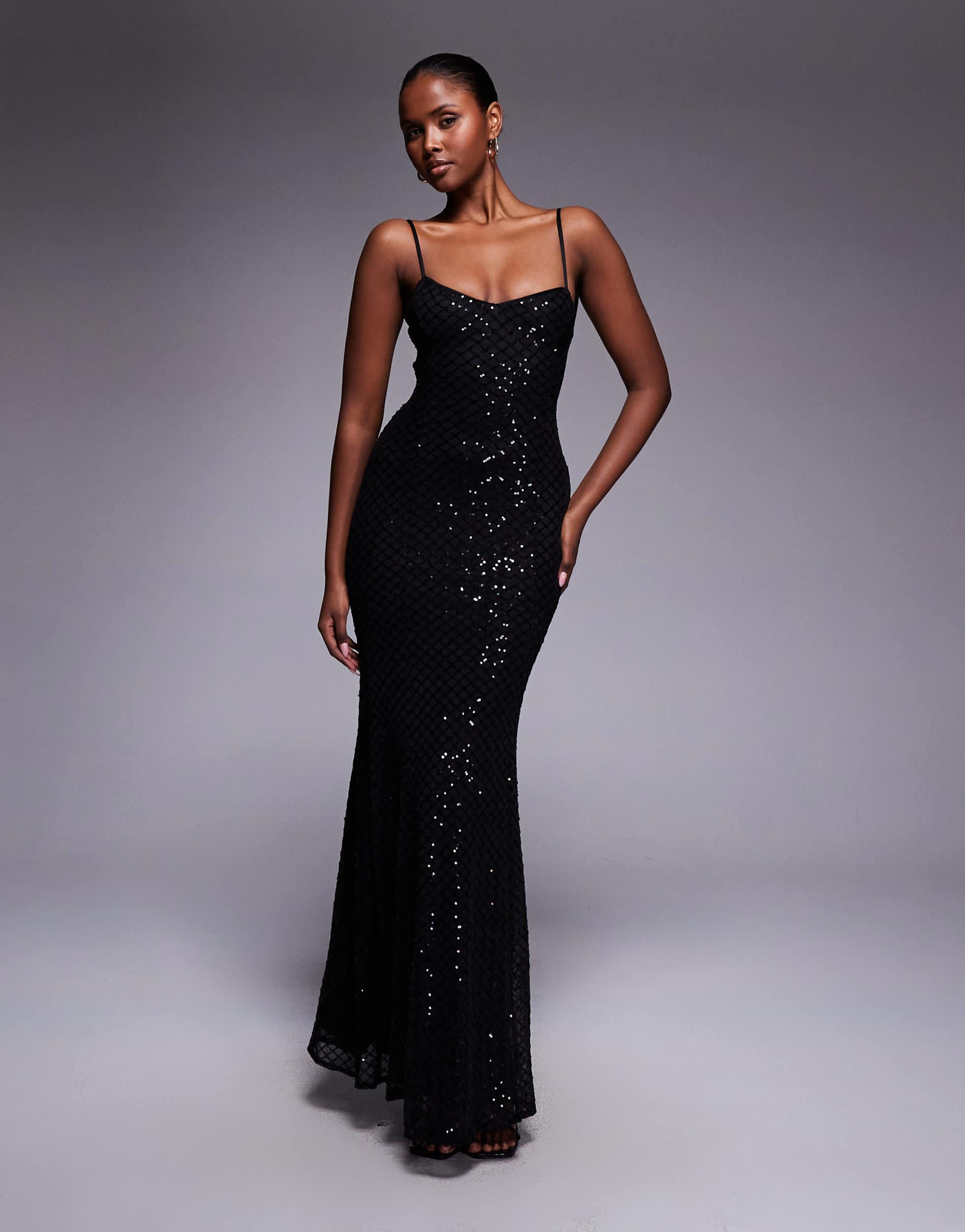 beaded dresses for weddings Glitter Wedding Gown with Delicate Beaded Straps – HAREM's Brides main image 1