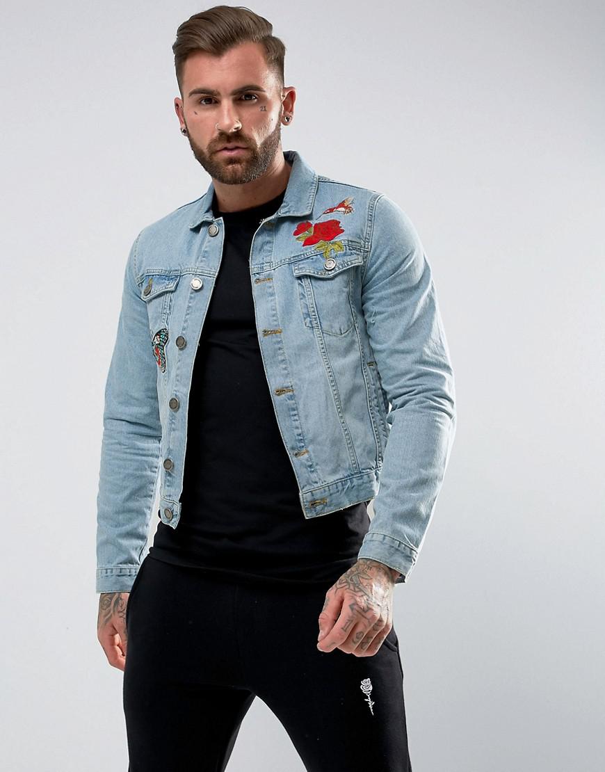 mens rose jean jacket