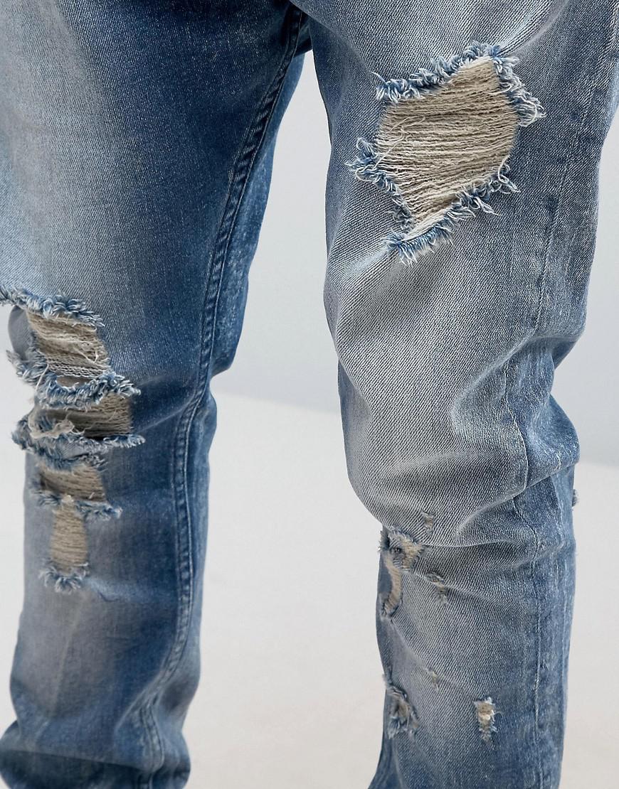ASOS Denim Drop Crotch Stacked Jeans 
