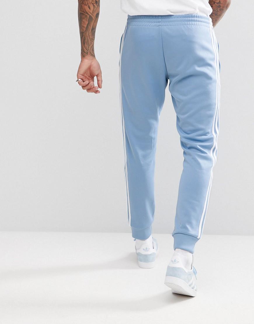 adidas Originals Skinny Sweatpants Cuffed Hem In Blue Cw1277 for Men | Lyst