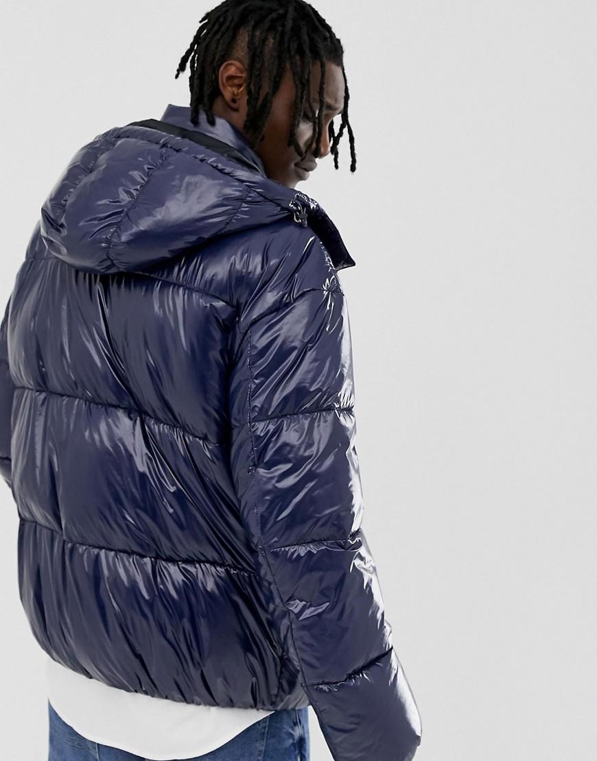 Piumino lucido blu navyTommy Hilfiger in Denim da Uomo colore Blu | Lyst