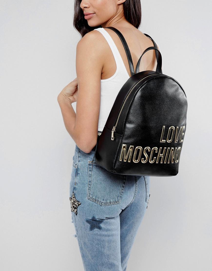 Love Moschino Love Moschino Backpack With Large Logo in Black - Lyst