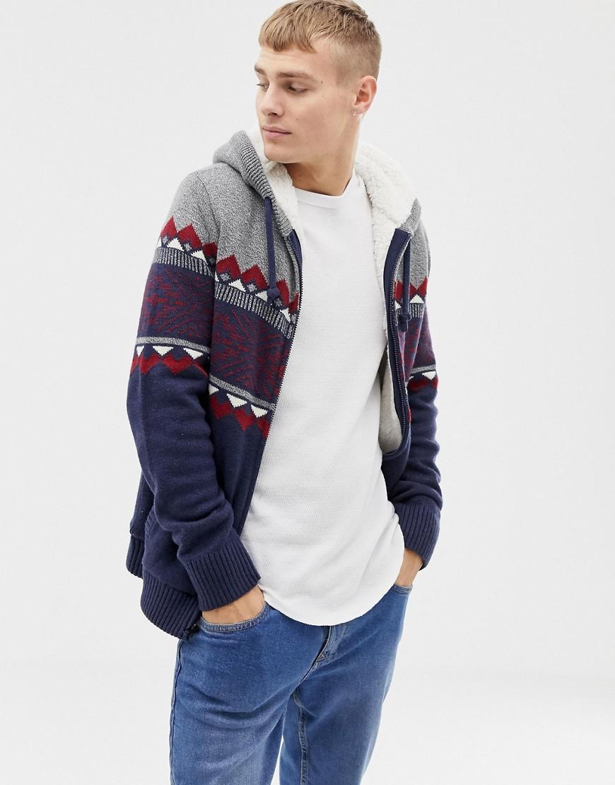hollister knitted hoodie