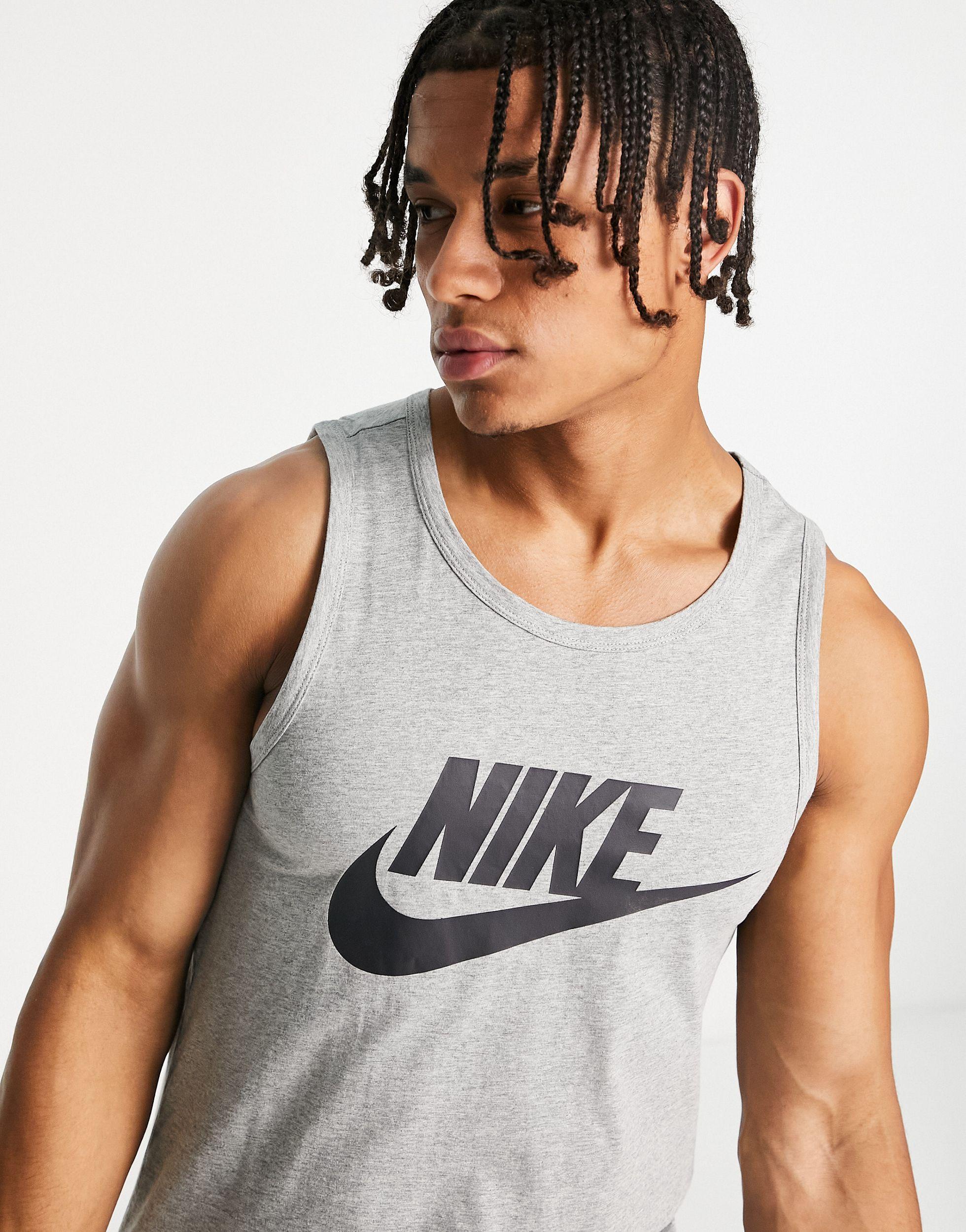 ellos Consumir inversión Nike Icon Futura Logo Tank Top in Gray for Men | Lyst