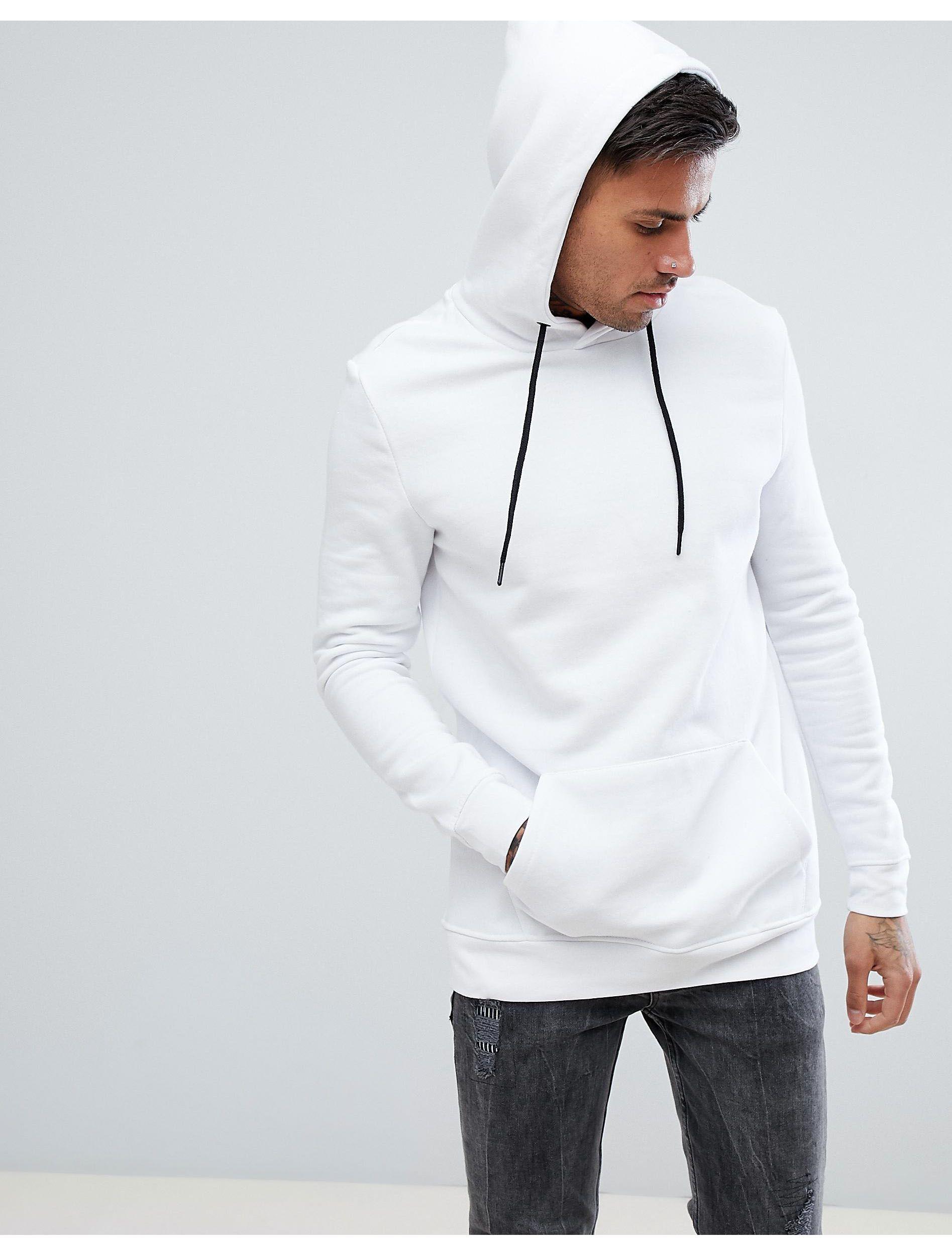 Sudadera con capucha en blanco Bershka de Denim de color Blanco para hombre  | Lyst