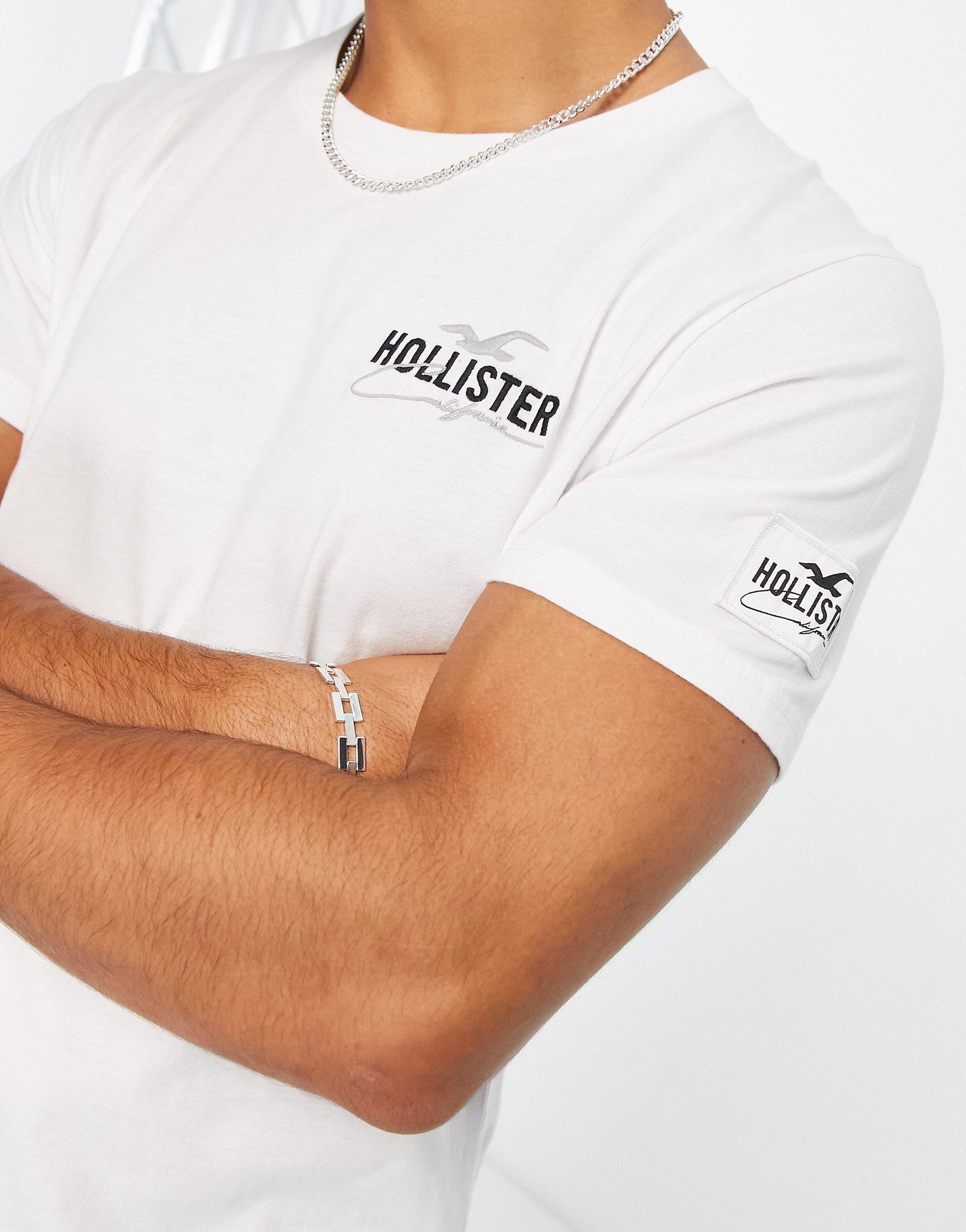 Hollister Logo Relaxed Fit T-shirt in White for Men | Lyst