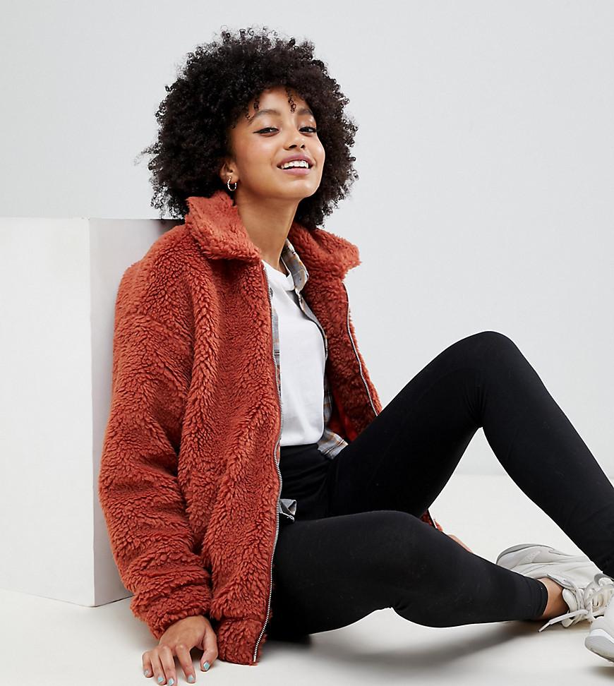 Cazadora bomber de peluche en teja New Look de Polar de color Naranja | Lyst
