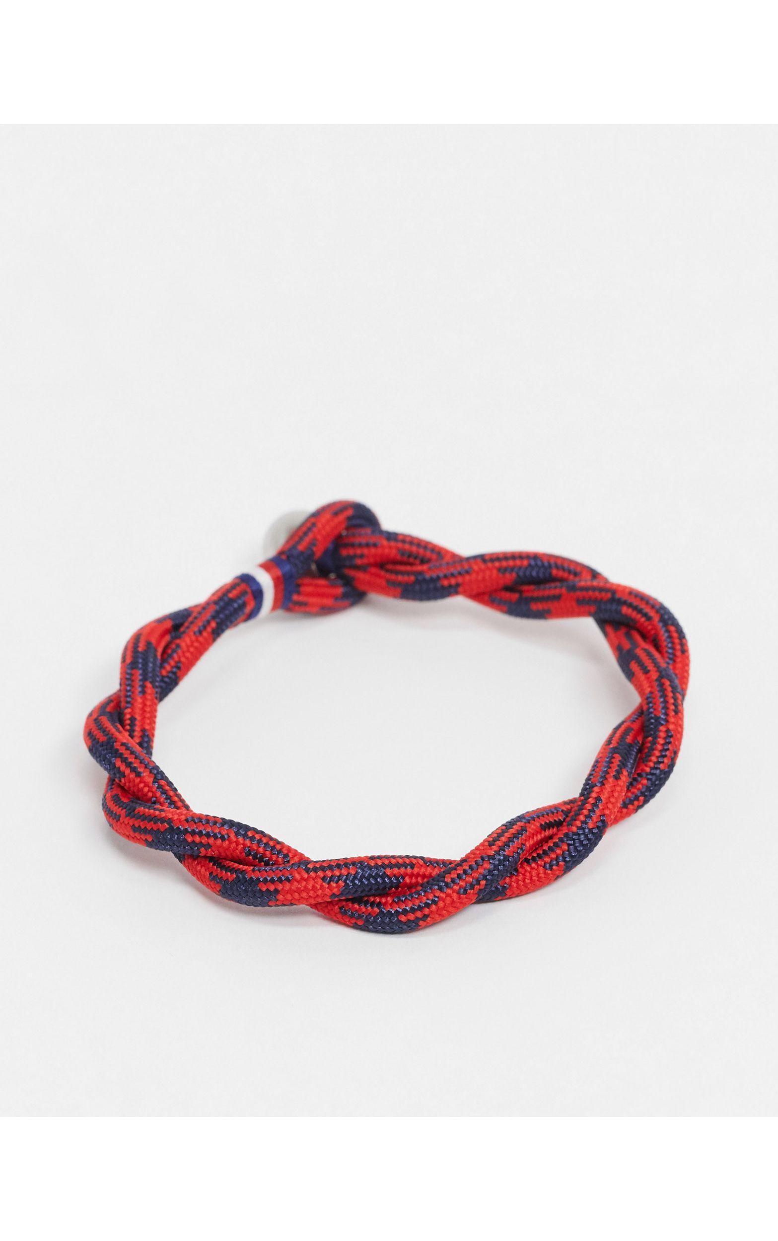 Tommy Hilfiger Woven Bracelet in Red for Men | Lyst