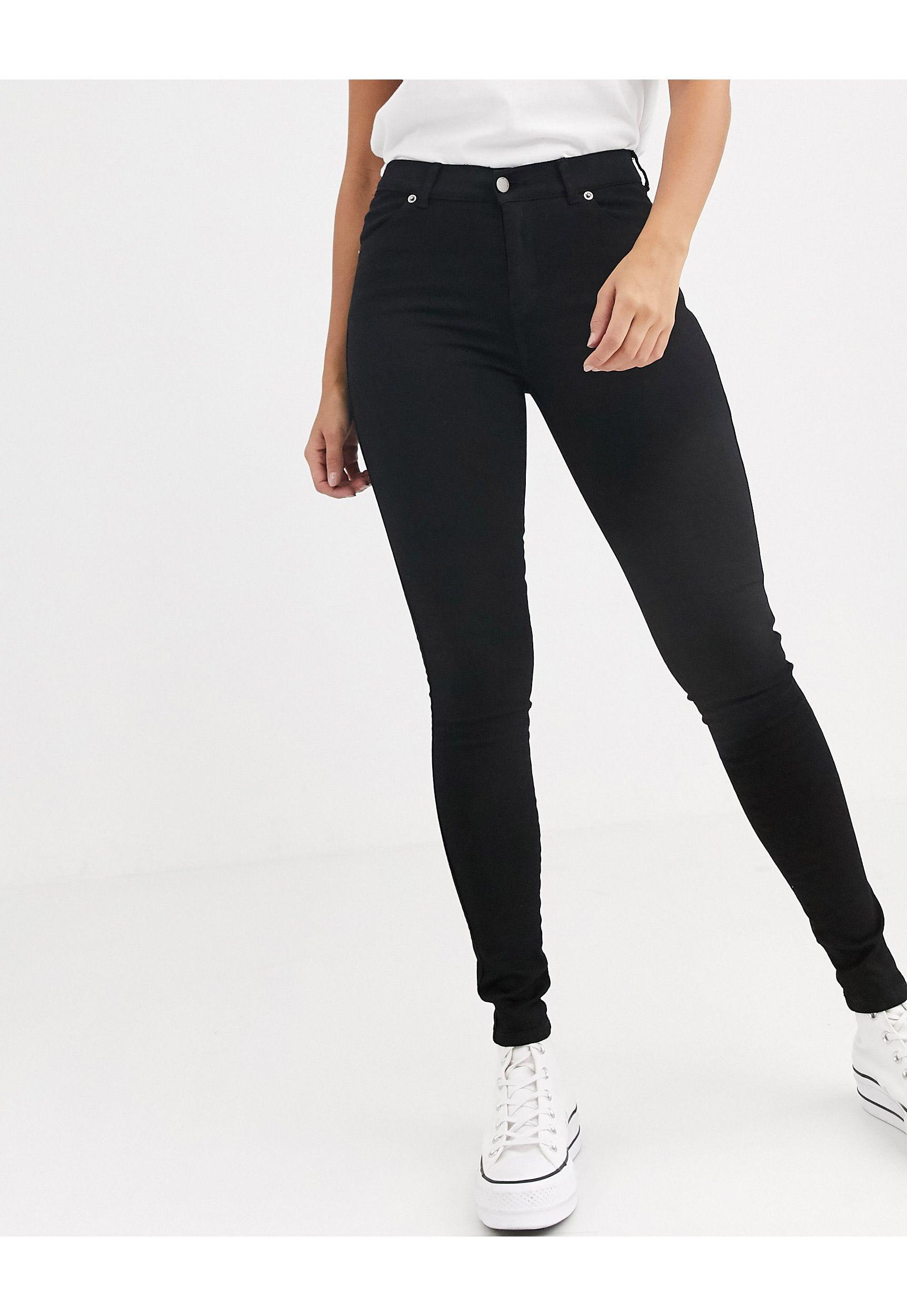 Dr. Denim Denim Lexy Mid Rise Second Skin Super Skinny Jeans in Black - Lyst