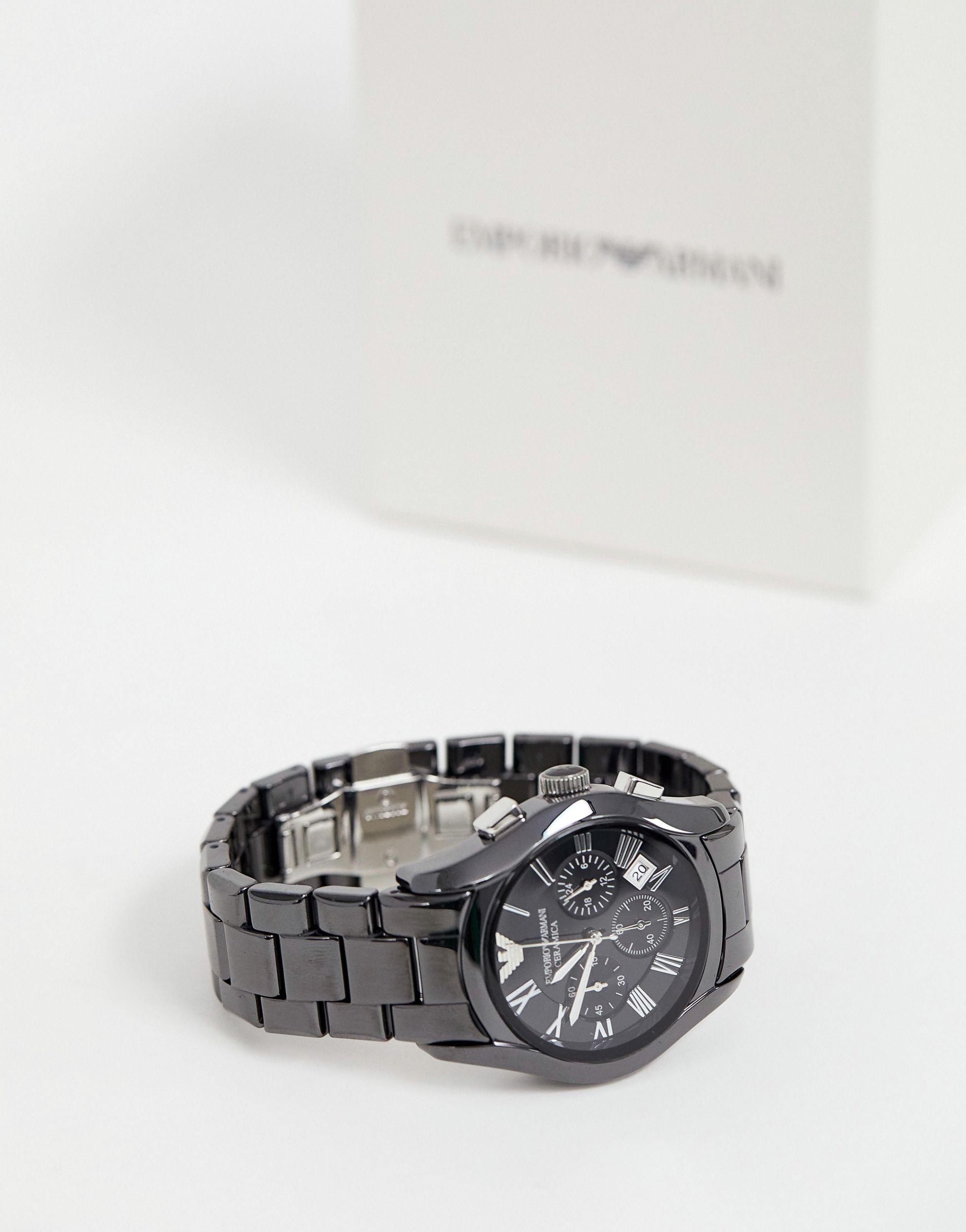 emporio armani ar1400 chronograph black ceramic watch