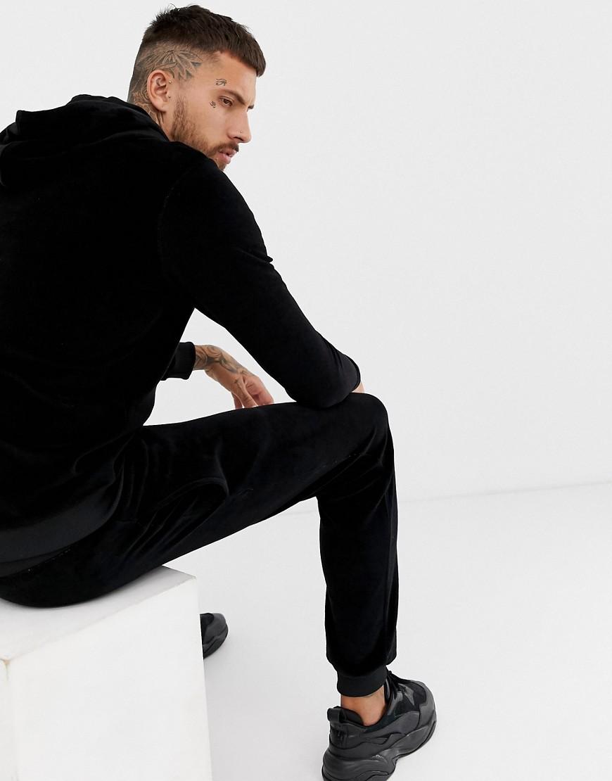Tuta in velour nera con ricami oroBoohooMAN in Denim da Uomo colore Nero |  Lyst