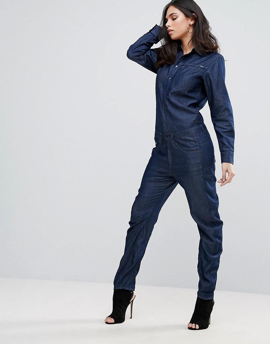 G-Star RAW Arc Denim Boilersuit in Navy (Blue) | Lyst