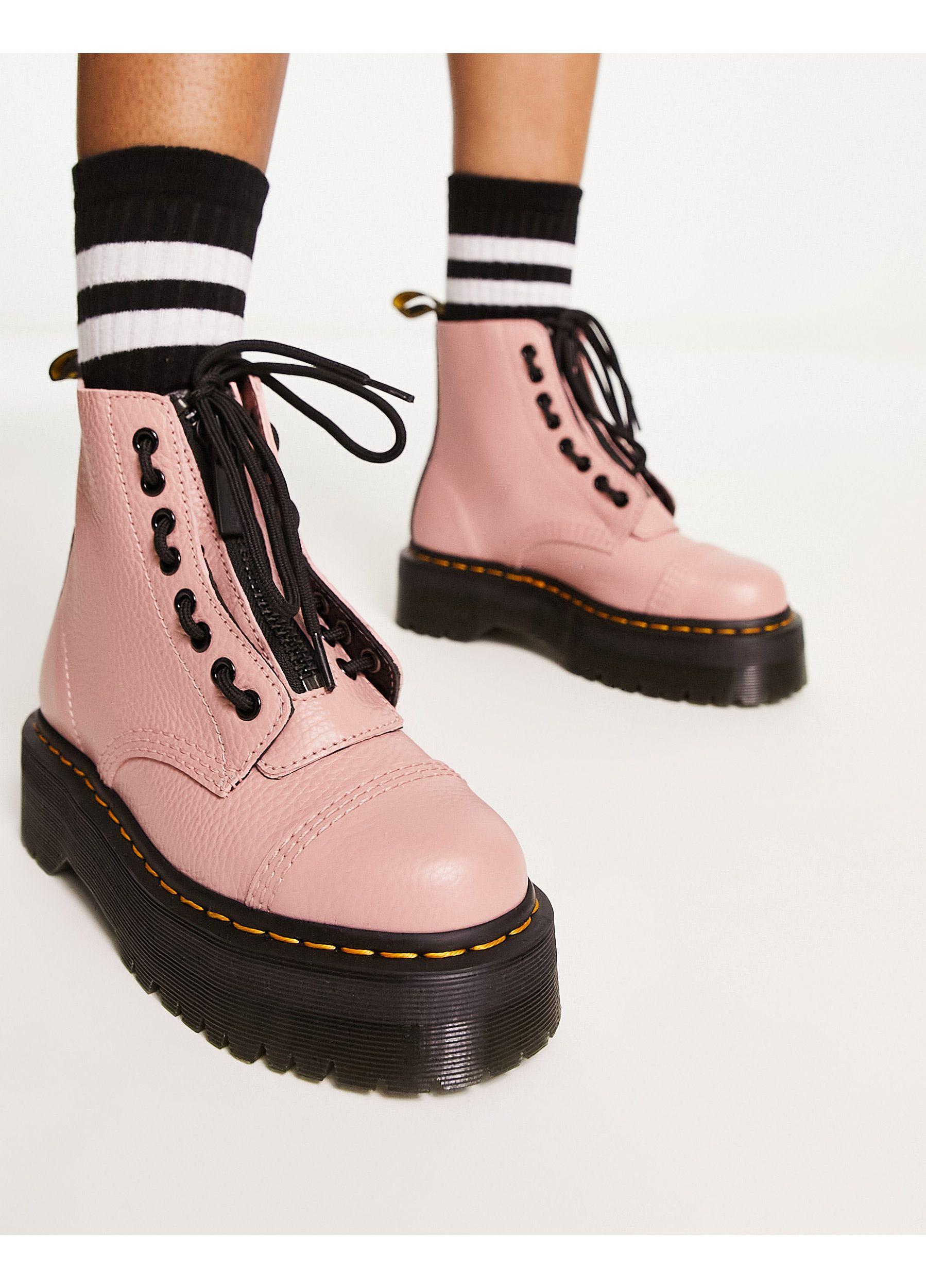 Alta exposición Producción diamante Dr. Martens Sinclair Flatform Boots in Pink | Lyst