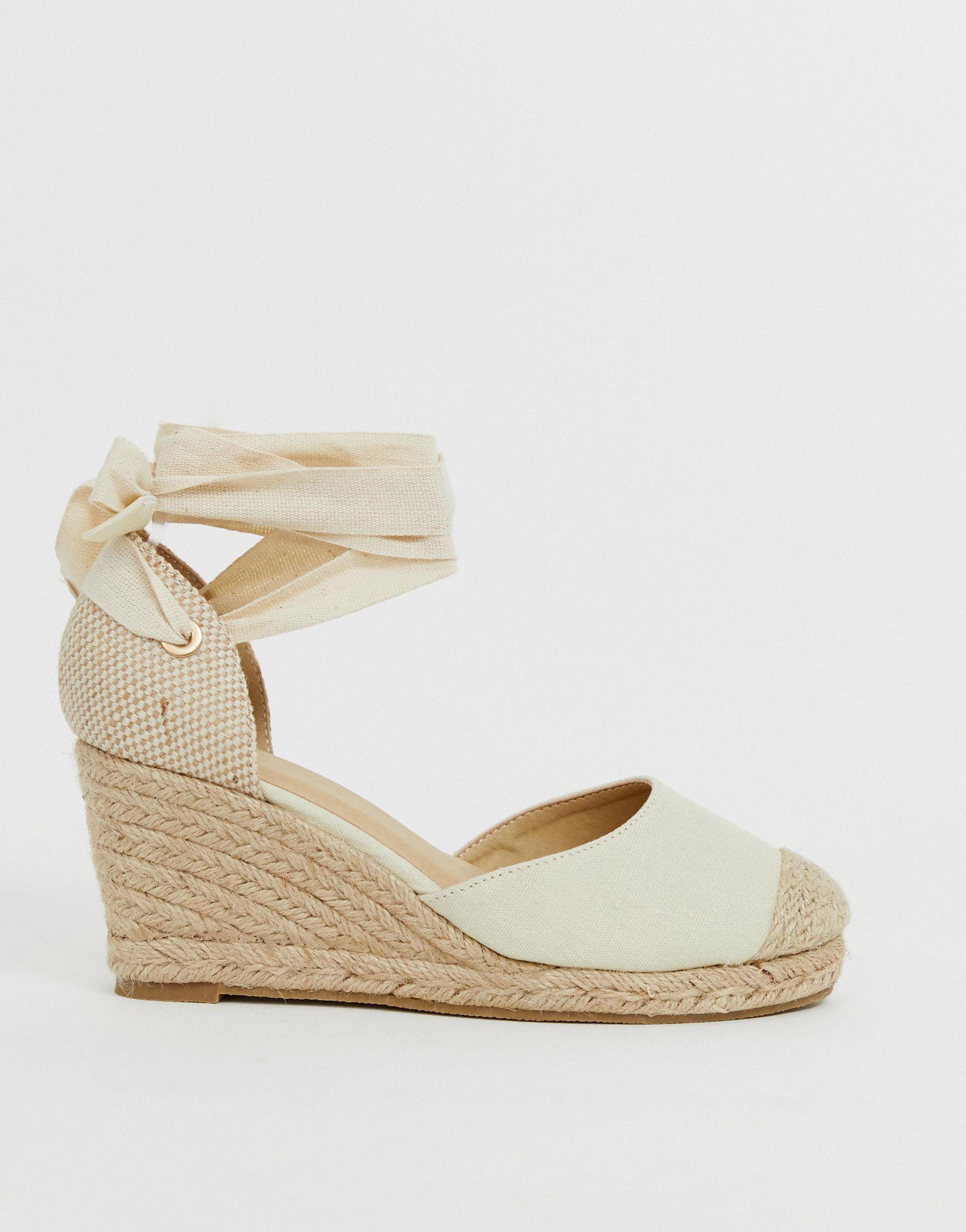 espadrilles wedges beige