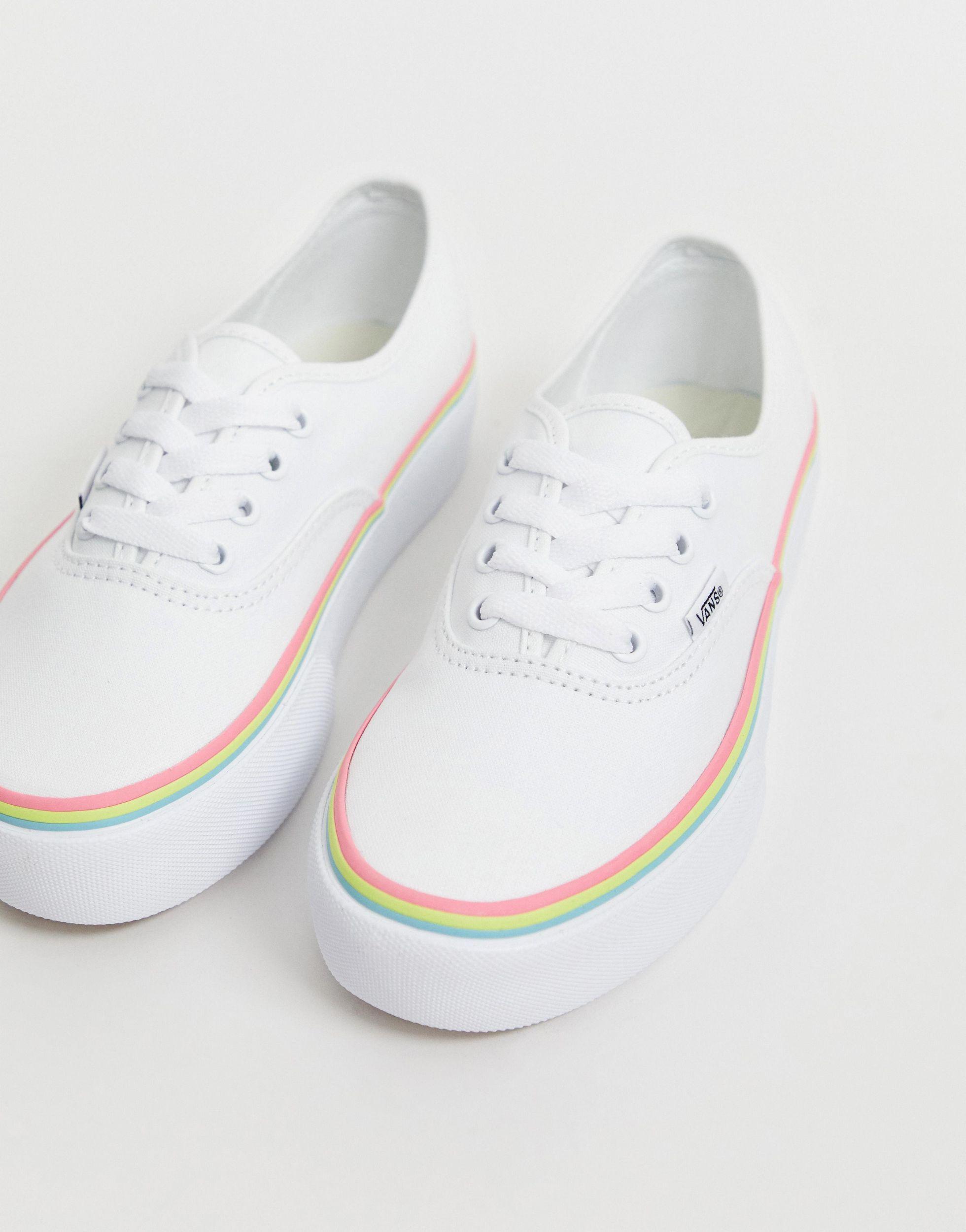 vans bianche arcobaleno