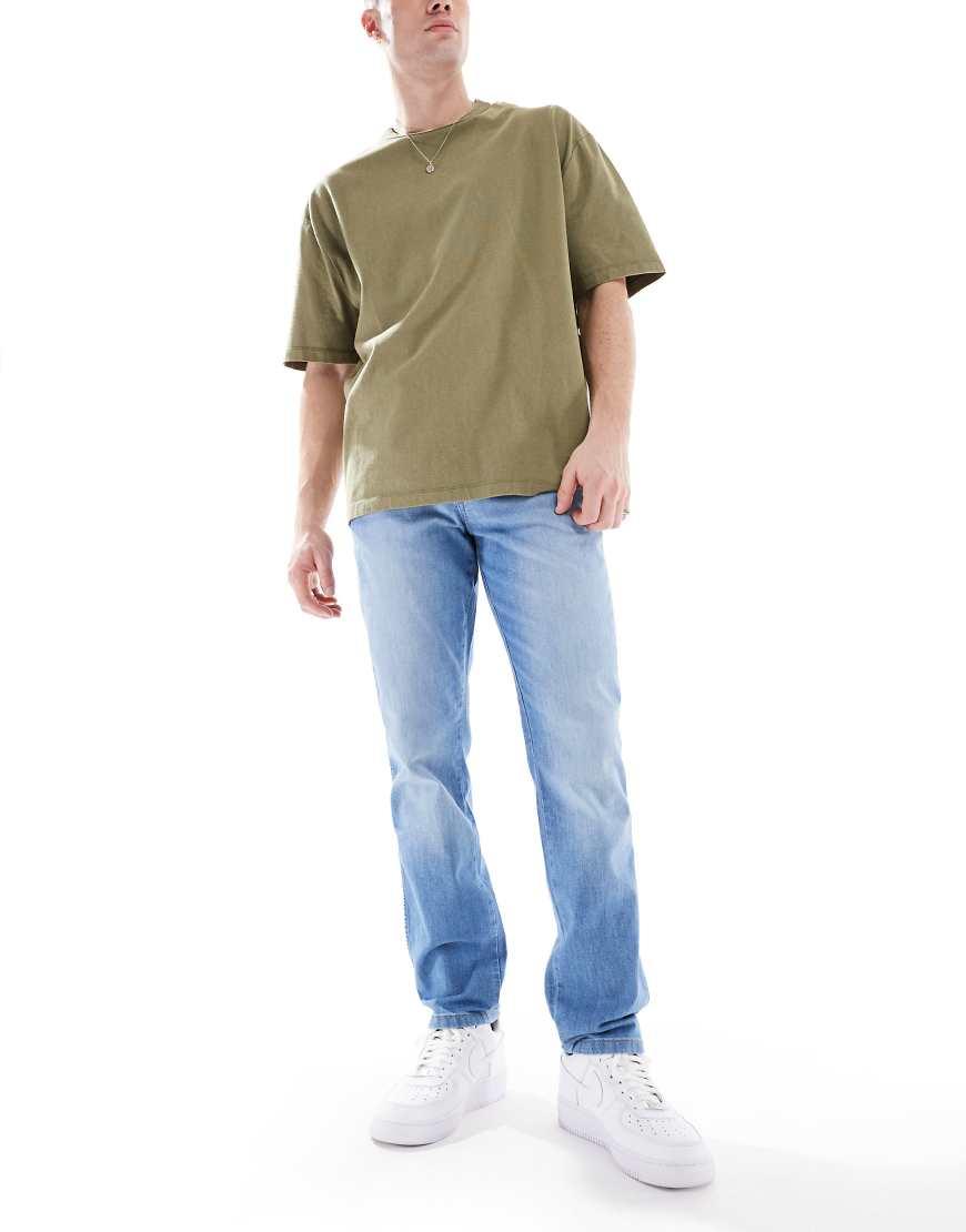 Wrangler Texas Slim Fit Lightweight Jeans in Blue for Men Lyst UK