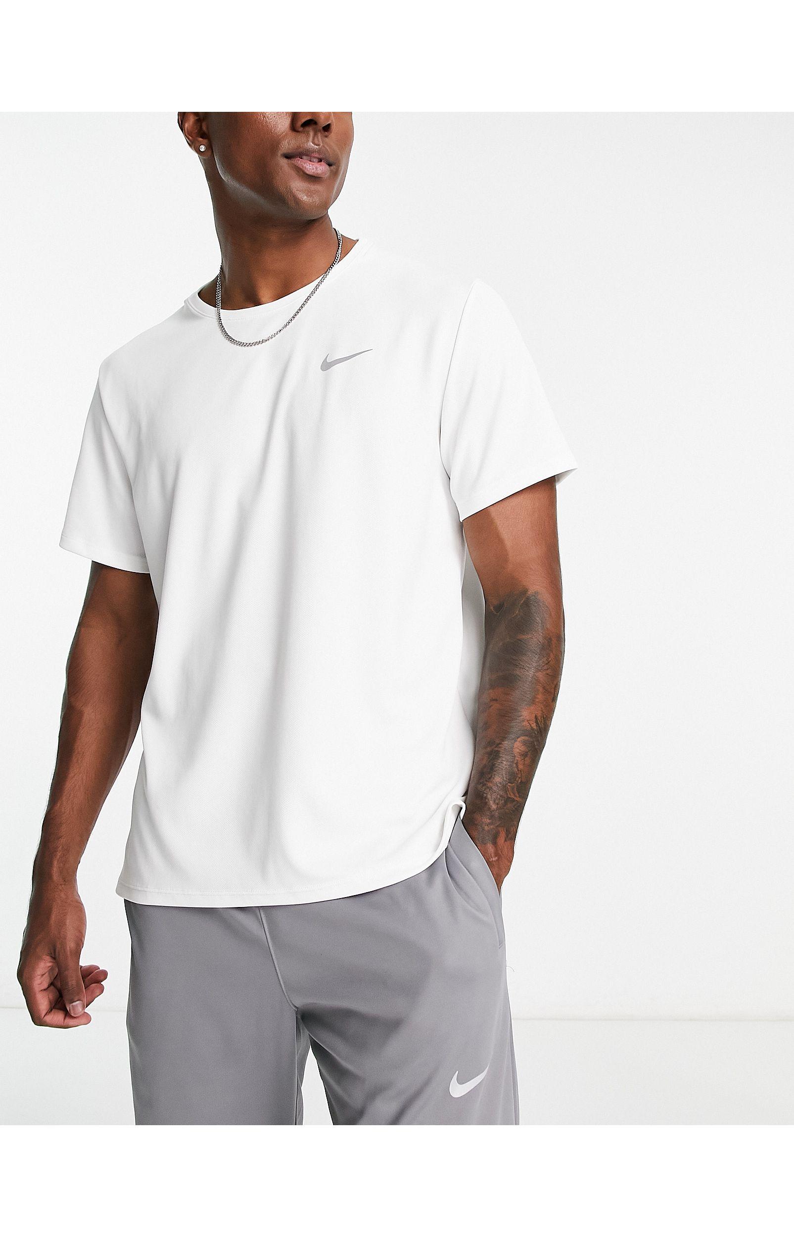 Nike Miler T-shirt in White for Men | Lyst