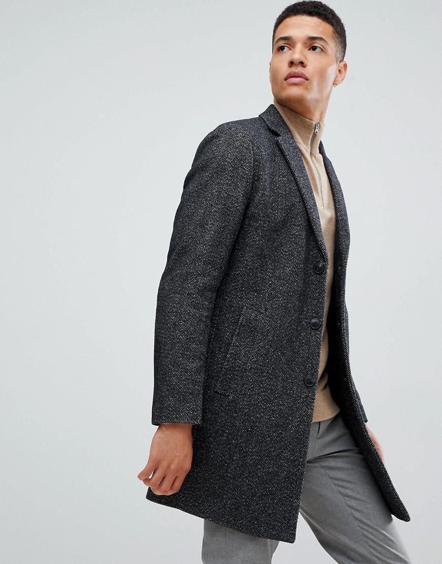 Jack & Jones Premium Wool Overcoat in Gray for Men - Lyst